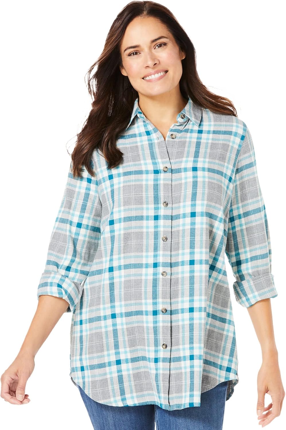 Woman Within Classic Flannel Shirt