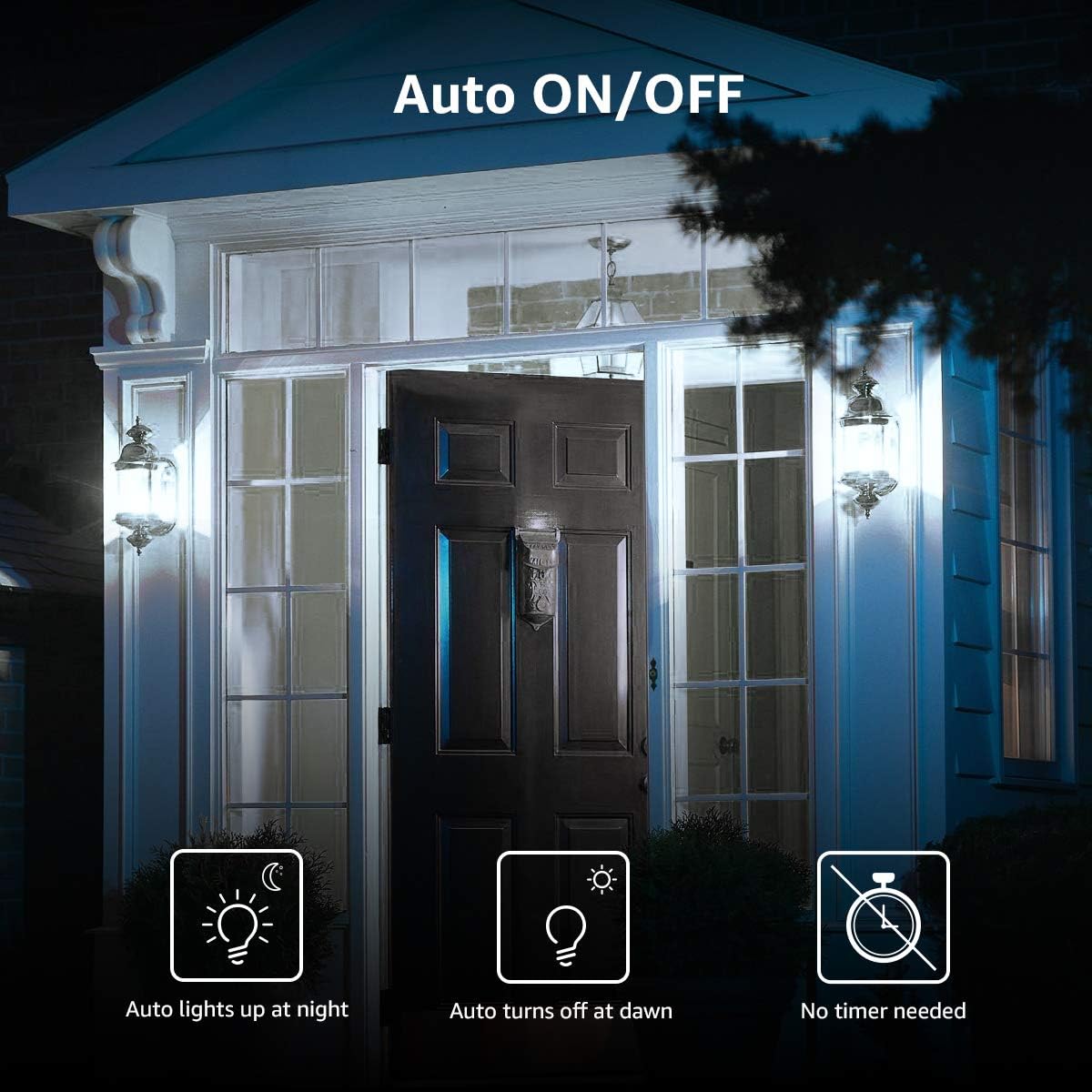 Lepro A19 E26 Dusk to Dawn LED Light Bulbs Outdoor 9W 806 Lumens 2 Pack