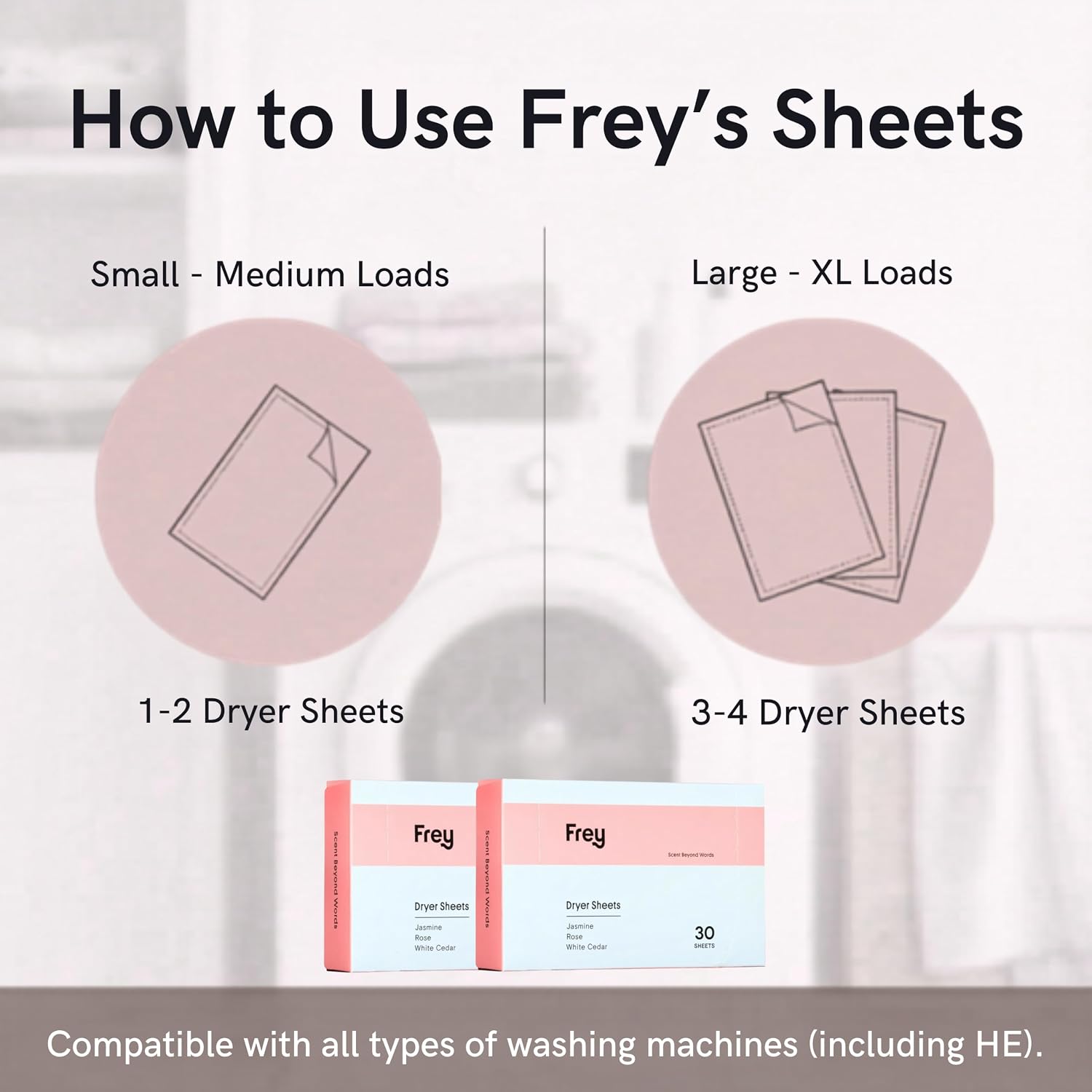 FREY Naturally Scented Dryer Sheets, 2-Pack, Cedar Grove