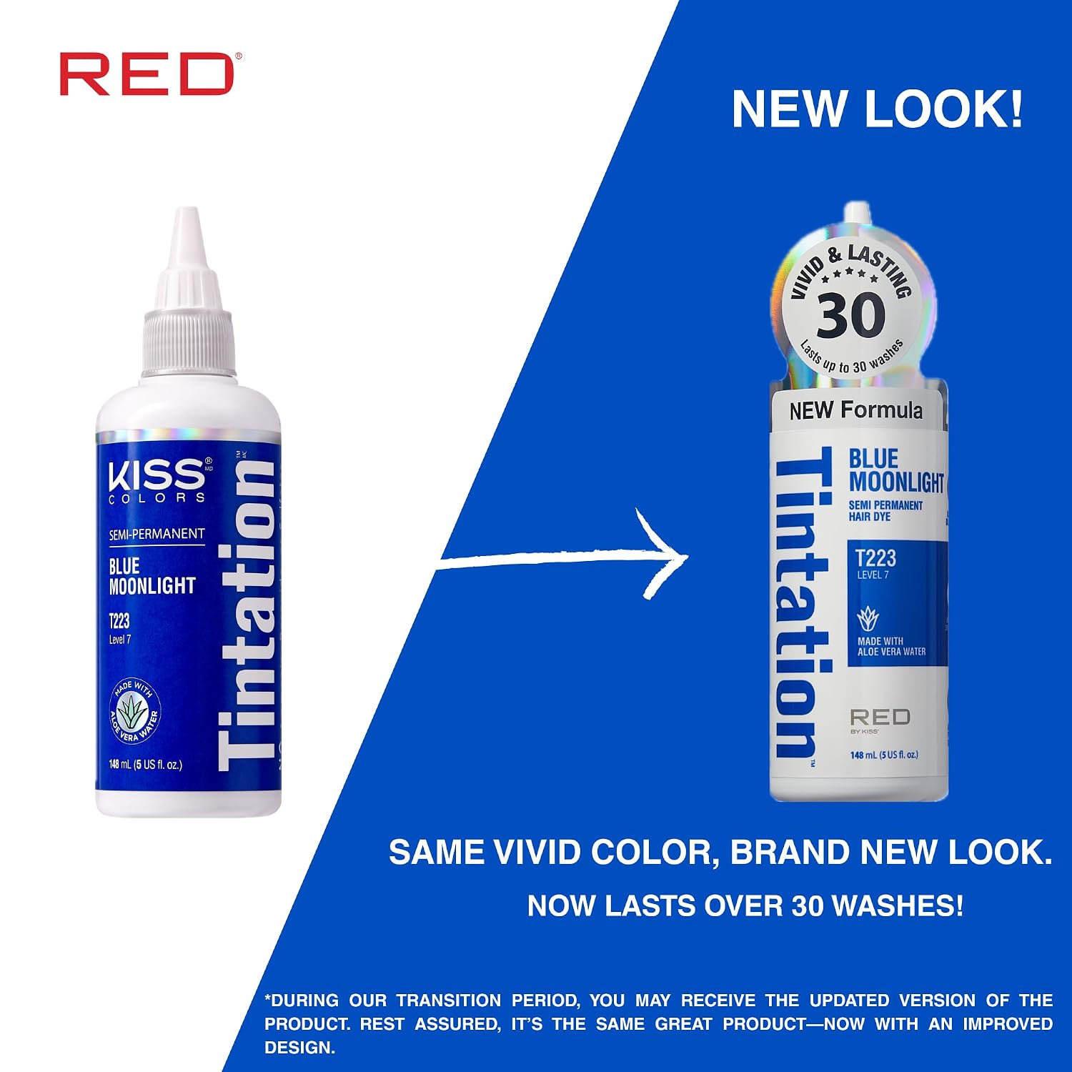 Red by Kiss Tintation Semi-Permanent Hair Color, Aloe Vera Water Based, Argan Oil, Olive Oil, Collagen & Keratin, Long-Lasting Color Dye (Honey Brown, 5 Fl Oz)