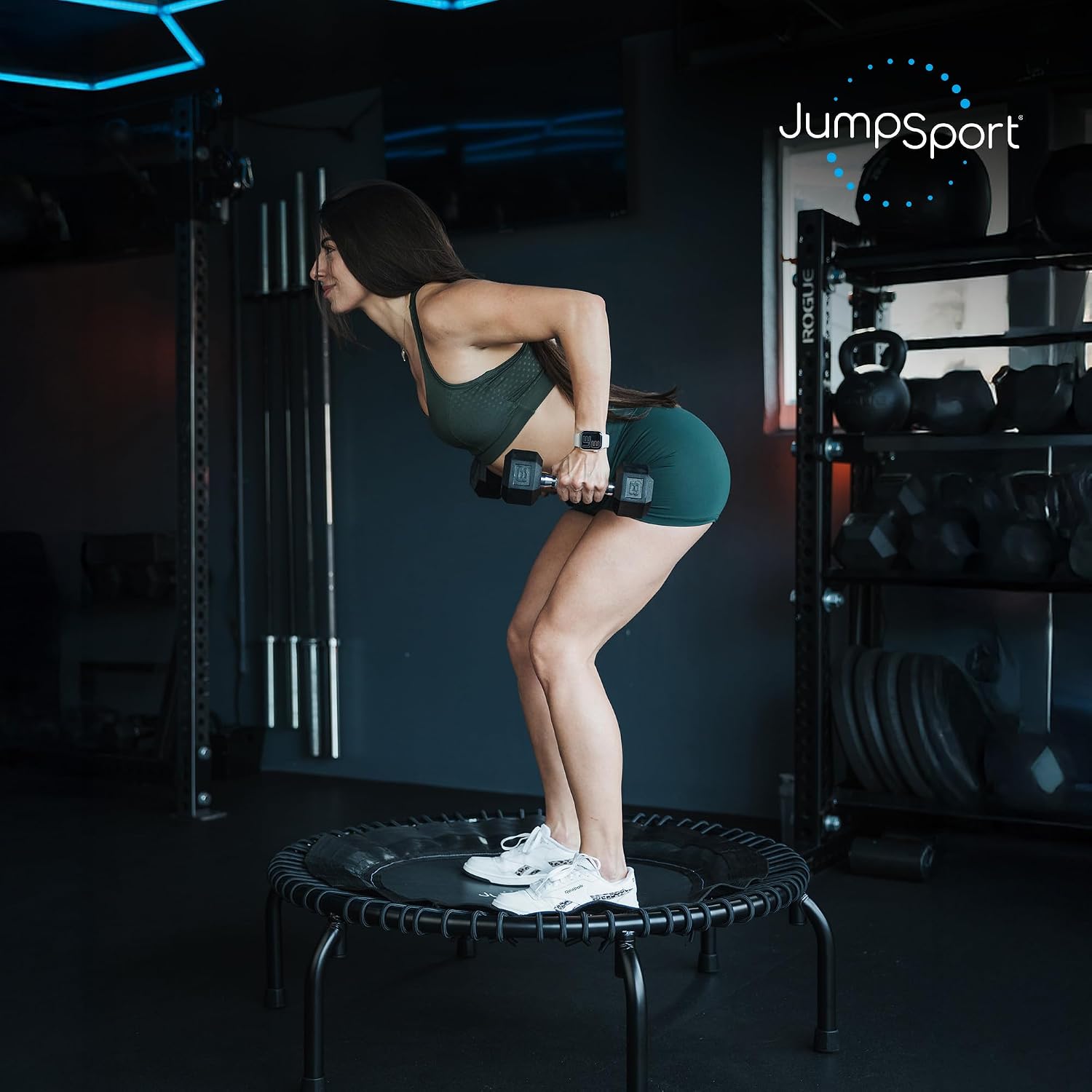 JumpSport 39" Premium Fitness Trampoline Exercise Rebounder 30 Adjustable Bungees 275 lb Wt. Rating