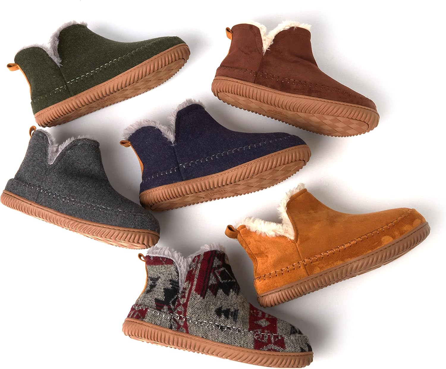 Dearfoams Men's Memory Foam Indoor House Slippers Brixen Ankle Boot House Shoes - Gifts for Men