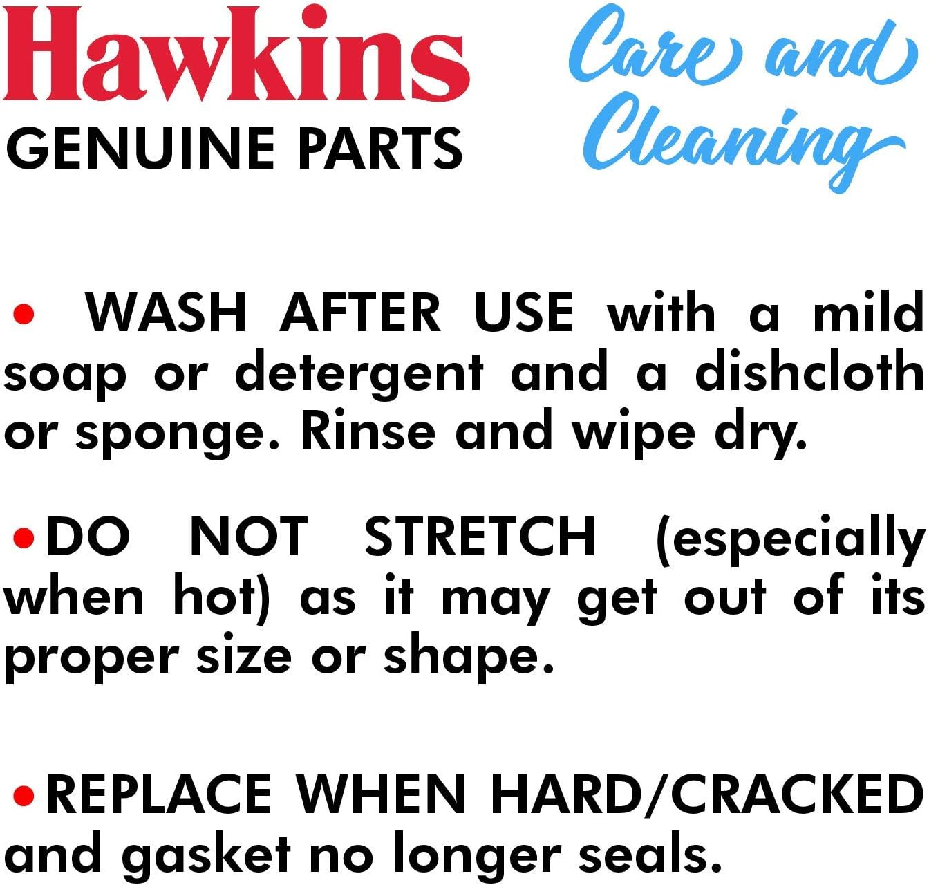Hawkins A10-09 Gasket Sealing Ring for Pressure Cookers, 2 to 4-Liter, Black