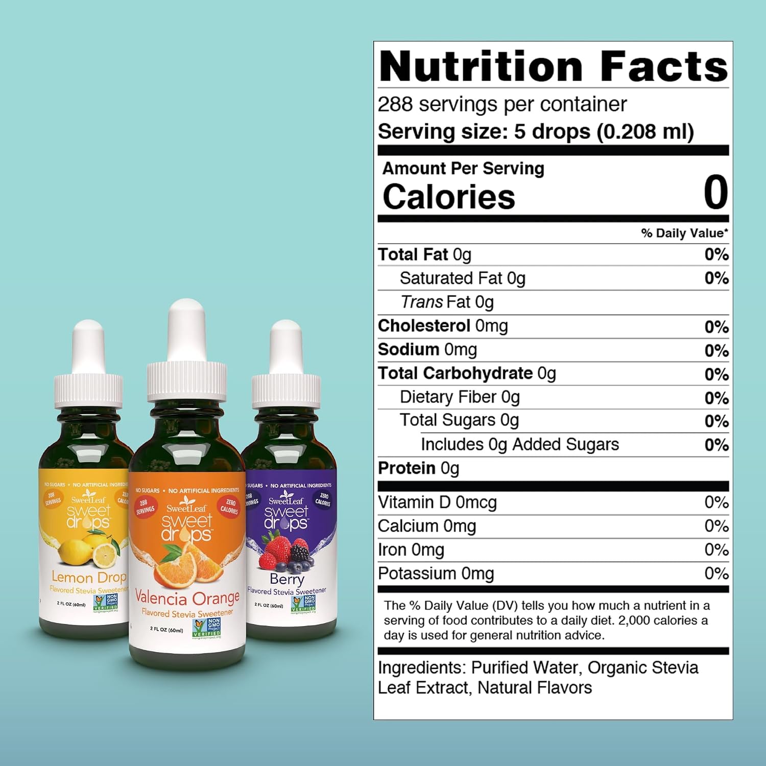 SweetLeaf Stevia Drops Liquid Sweetener, Lemon Drop - 2 Fl Oz, Pack of 1 | Sweet Drops, Organic Stevia Leaf Extract, Zero Calorie, No Erythritol, Sugar Substitute, With Dropper