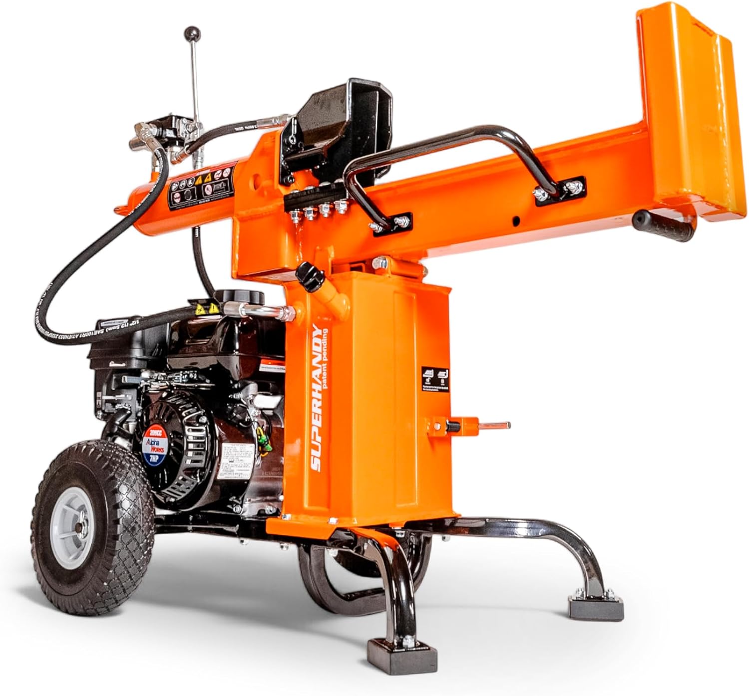 SuperHandy Portable 25 Ton Gas Log Splitter with 7HP Engine, Bucher Gear Pump
