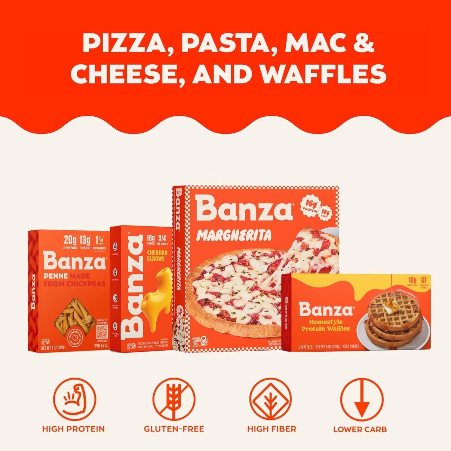 Banza Spaghetti Pasta from Chickpeas - Gluten Free, High Protein, and Lower Carb Protein Spaghetti Chickpea Pasta - 8oz