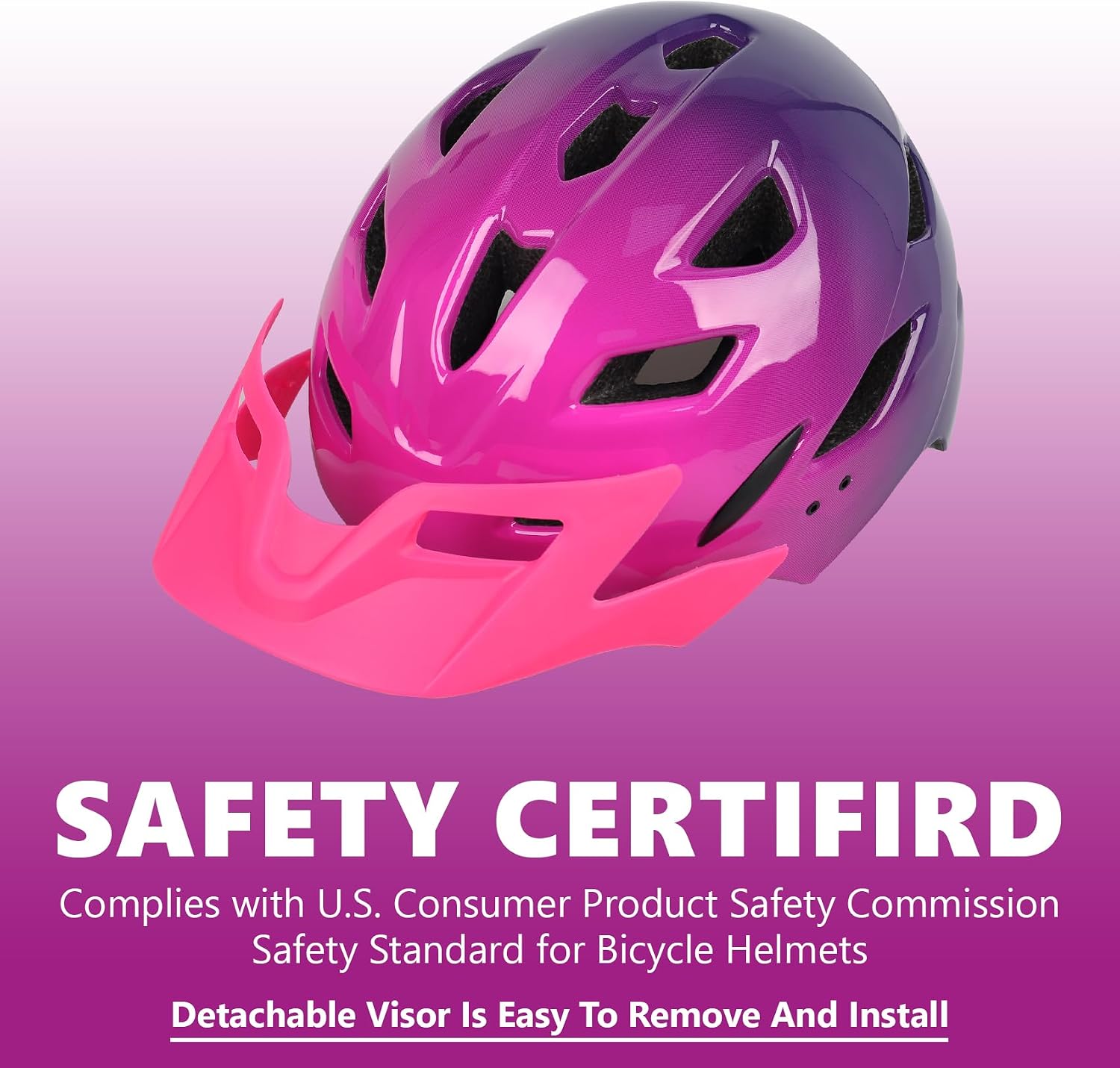 Kids Bike Helmet with LED Light for Youth Teen Toddler Boys Girls