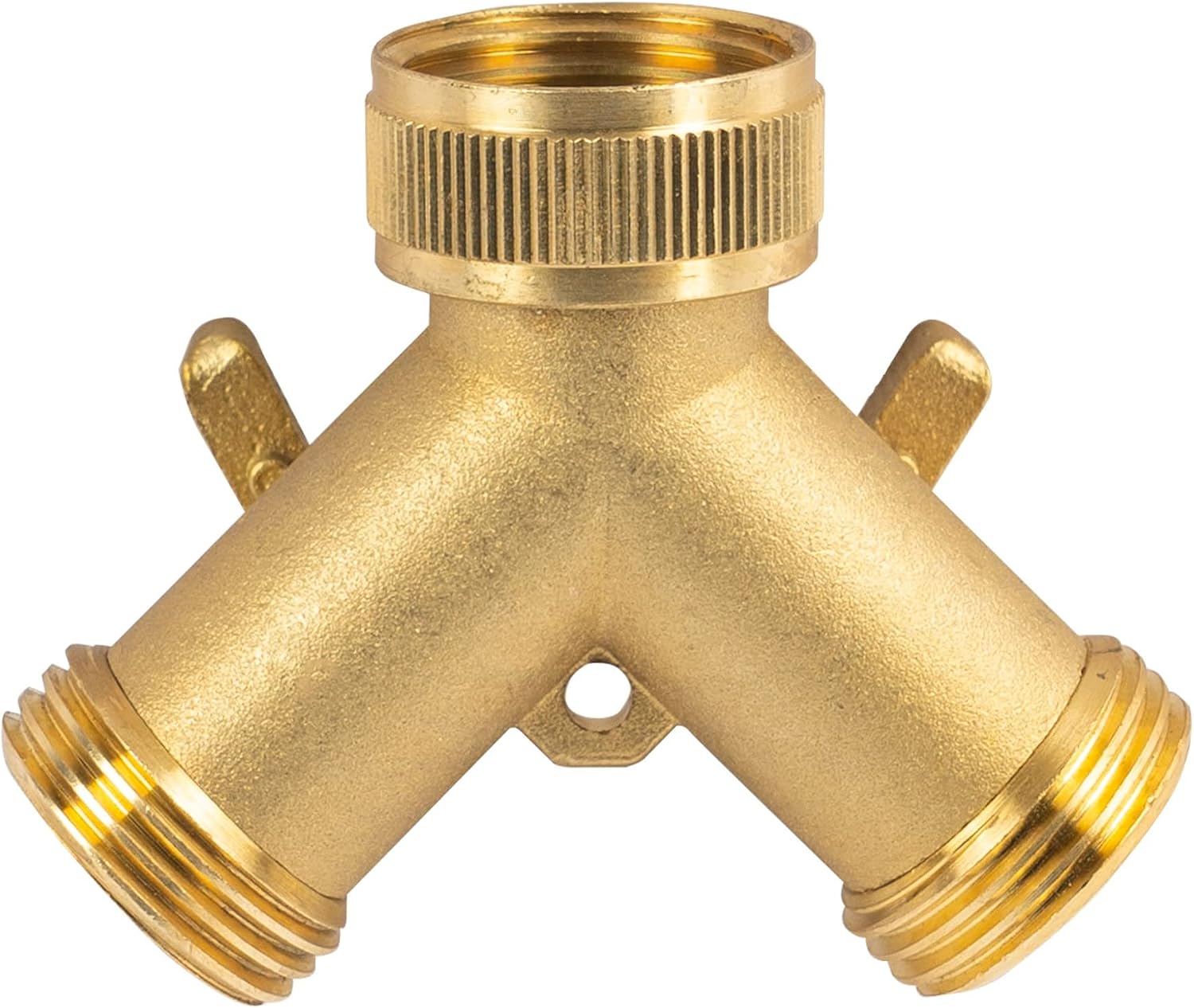 Hourleey Brass Garden Hose Splitter (4 Way), Solid Brass Hose Connector 3/4", Hose Spigot Adapter 4 Valves with 4 Extra Rubber Washers