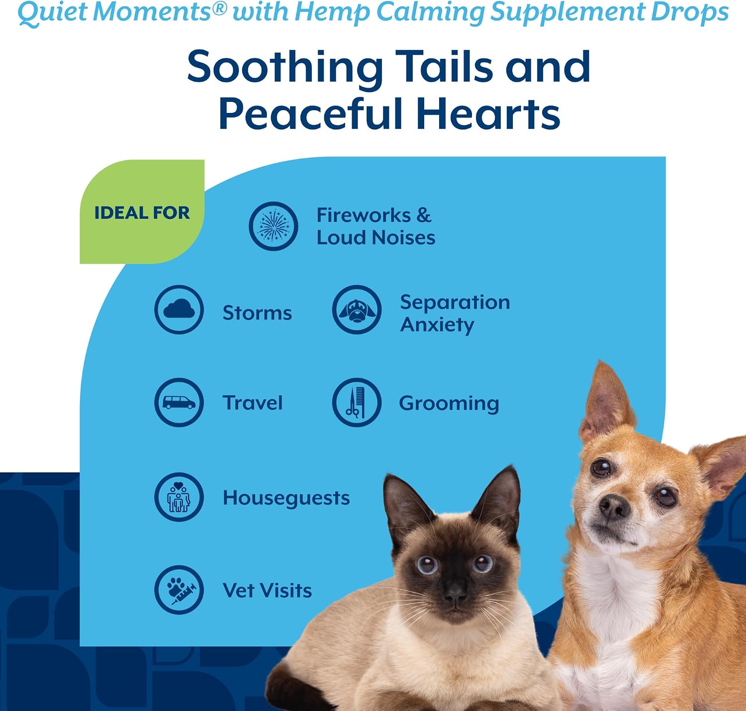 NaturVet Quiet Moments Plus Hemp Calming Drops for Cats & Dogs - 1 Oz | Calming Aid for Dogs & Cats - Helps Reduce Stress & Promote Relaxation with