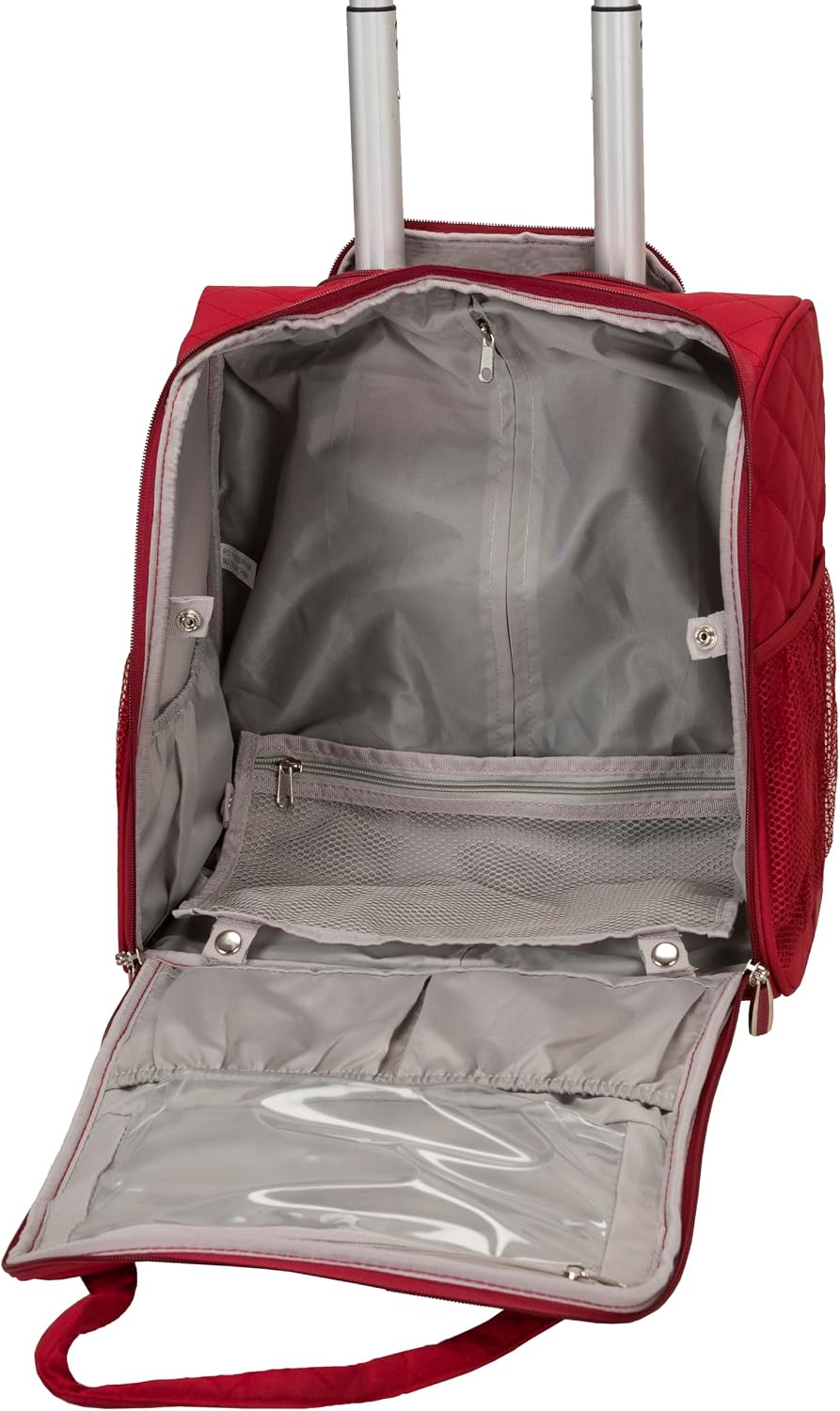 Rockland Melrose Upright Wheeled Underseater Carry-On Luggage, Red