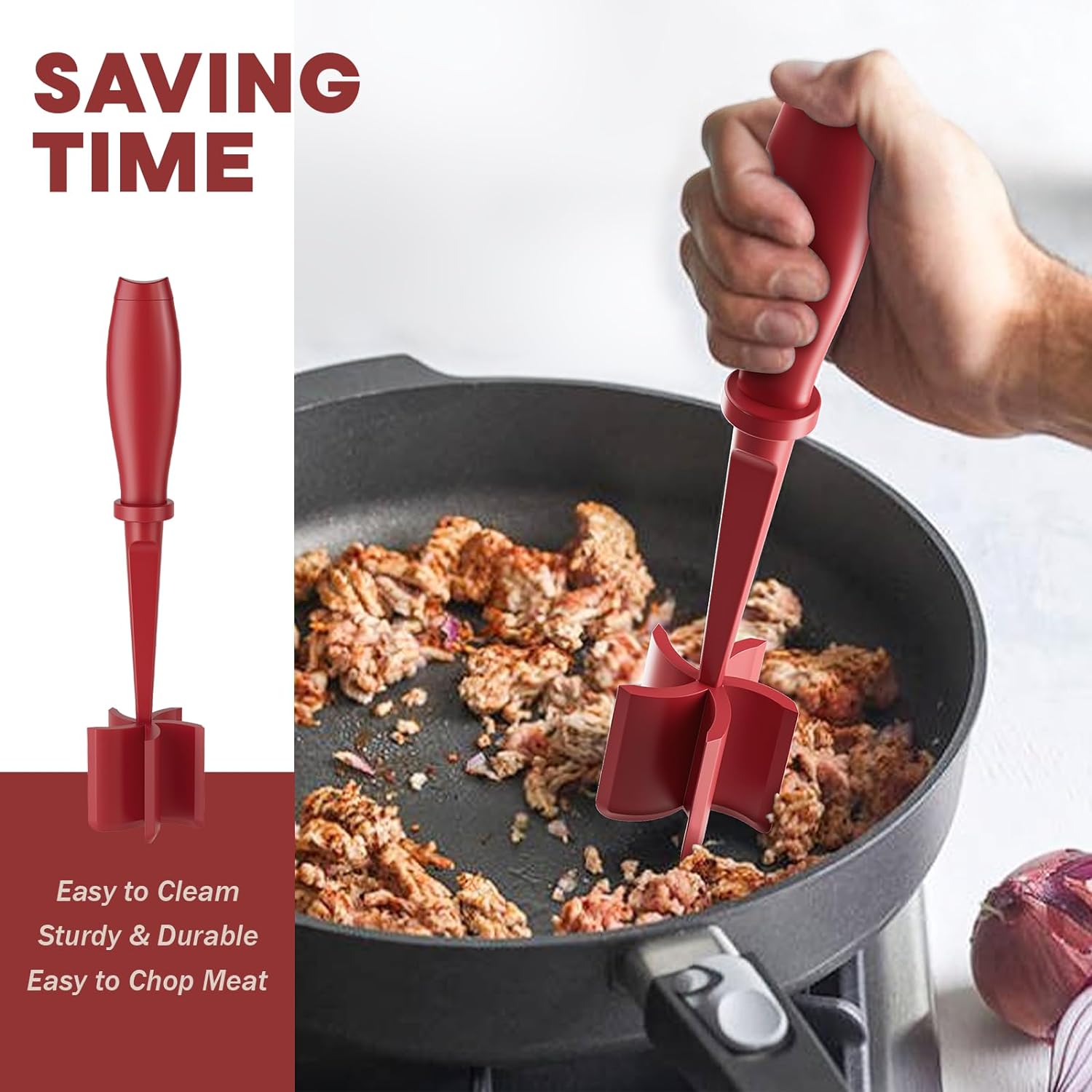PGYARD Meat Chopper Hamburger Grinder, Kitchen Smasher for Ground Beef