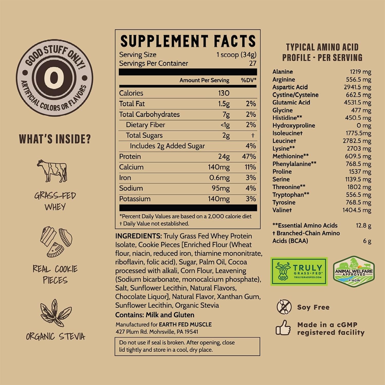 Earth Fed Muscle Whey Back Vanilla Irish Grass Fed Whey Protein Isolate | 25g protein per scoop, Third-Party Certified. Smooth vanilla, zero artificial sweeteners. Cold-processed in Ireland.