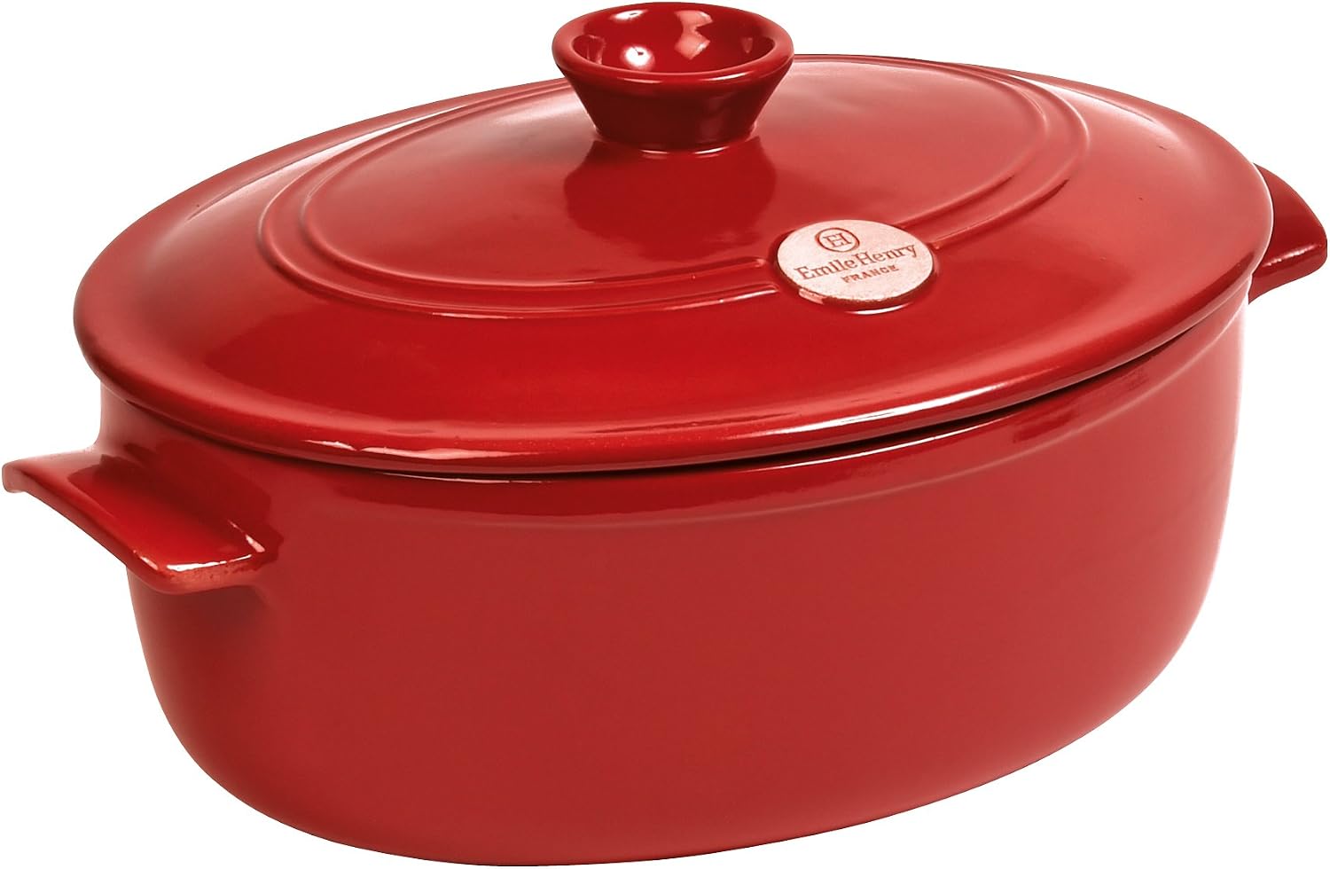 Emile Henry Flame Round Stewpot Dutch Oven, 5.5 Quart, Burgundy