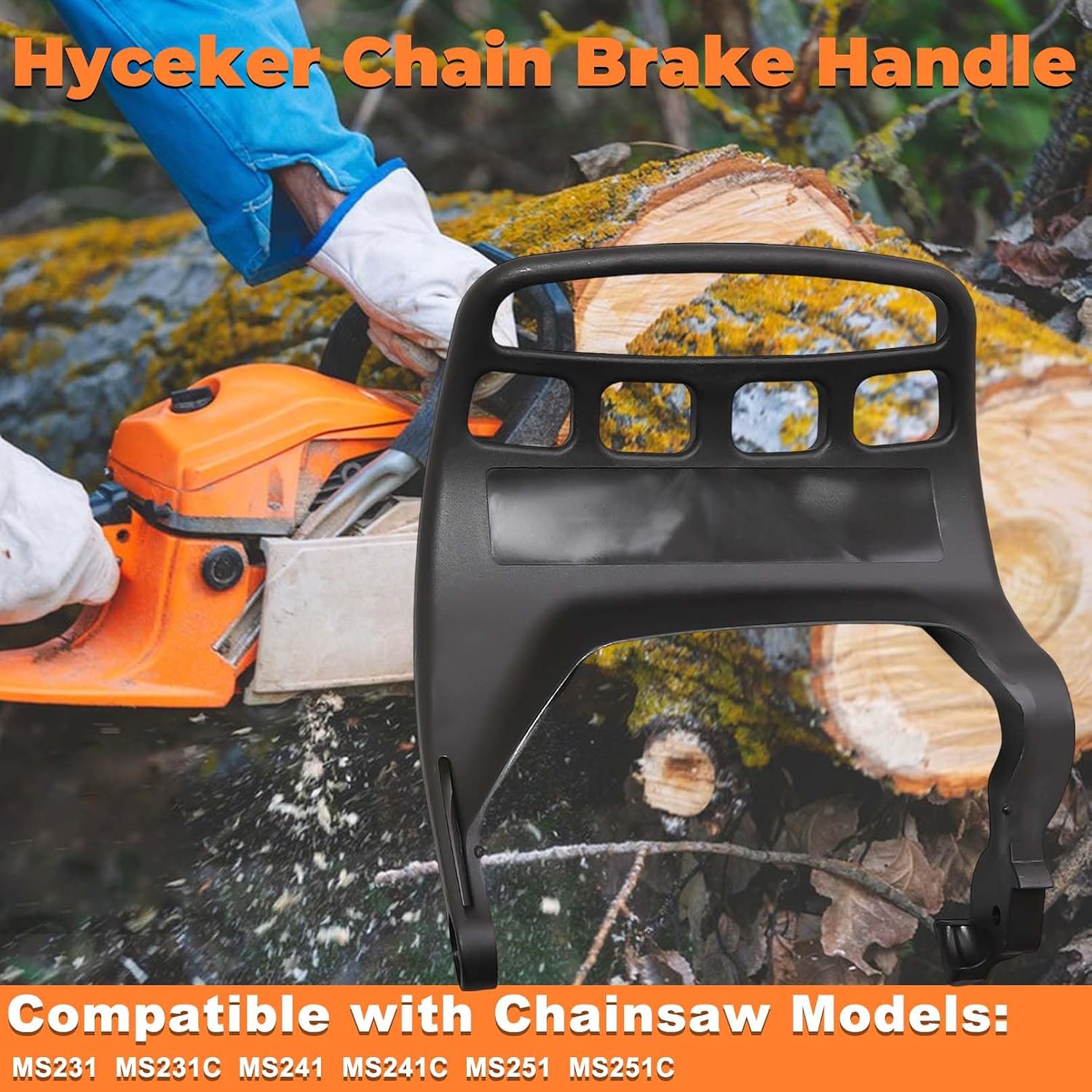 Chain Brake Handle For Stihl MS251 MS251C MS231 MS231C MS241 Chainsaw Chain Brake Hand Guard Lever With Catcher Bumper Stripe Bar Nuts 1143 792 9103