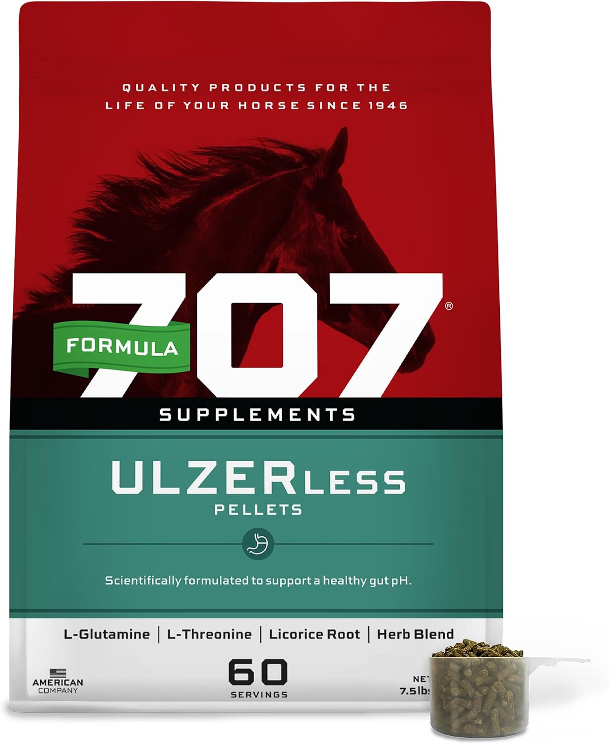 ULZERless Equine Supplement, 7.5lb Bag - Natural Gut Support for Horses with Ulcer Risk Factors