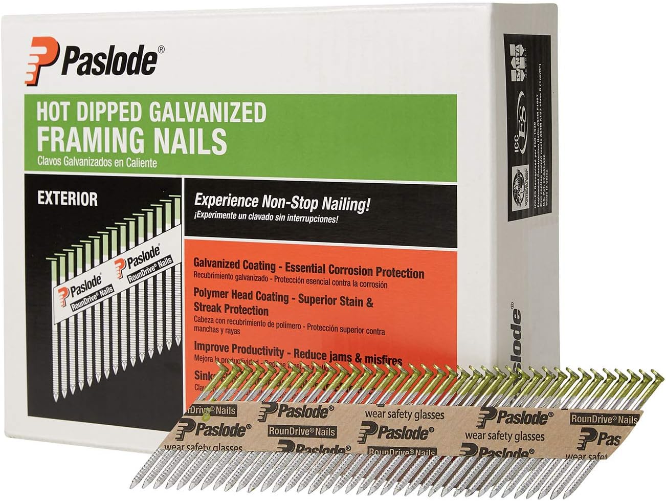 Paslode, Framing Nails, 650383, HDG 30 Degree Round Head, 2 3/8 inch x .113 Gauge 2,000 per Box