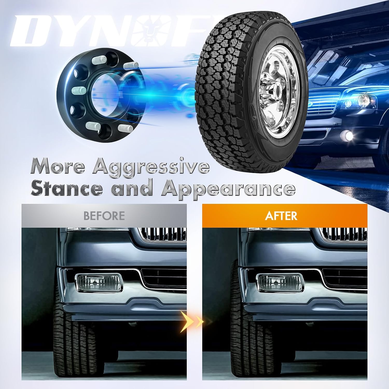 Dynofit 1.5in 6x135 Hub-Centric Wheel Spacers for F150, 87.1mm Hub Bore, M14x1.5 Thread, Forged 6-Lug Wheel Adapters for 2015-2026 Ford F-150