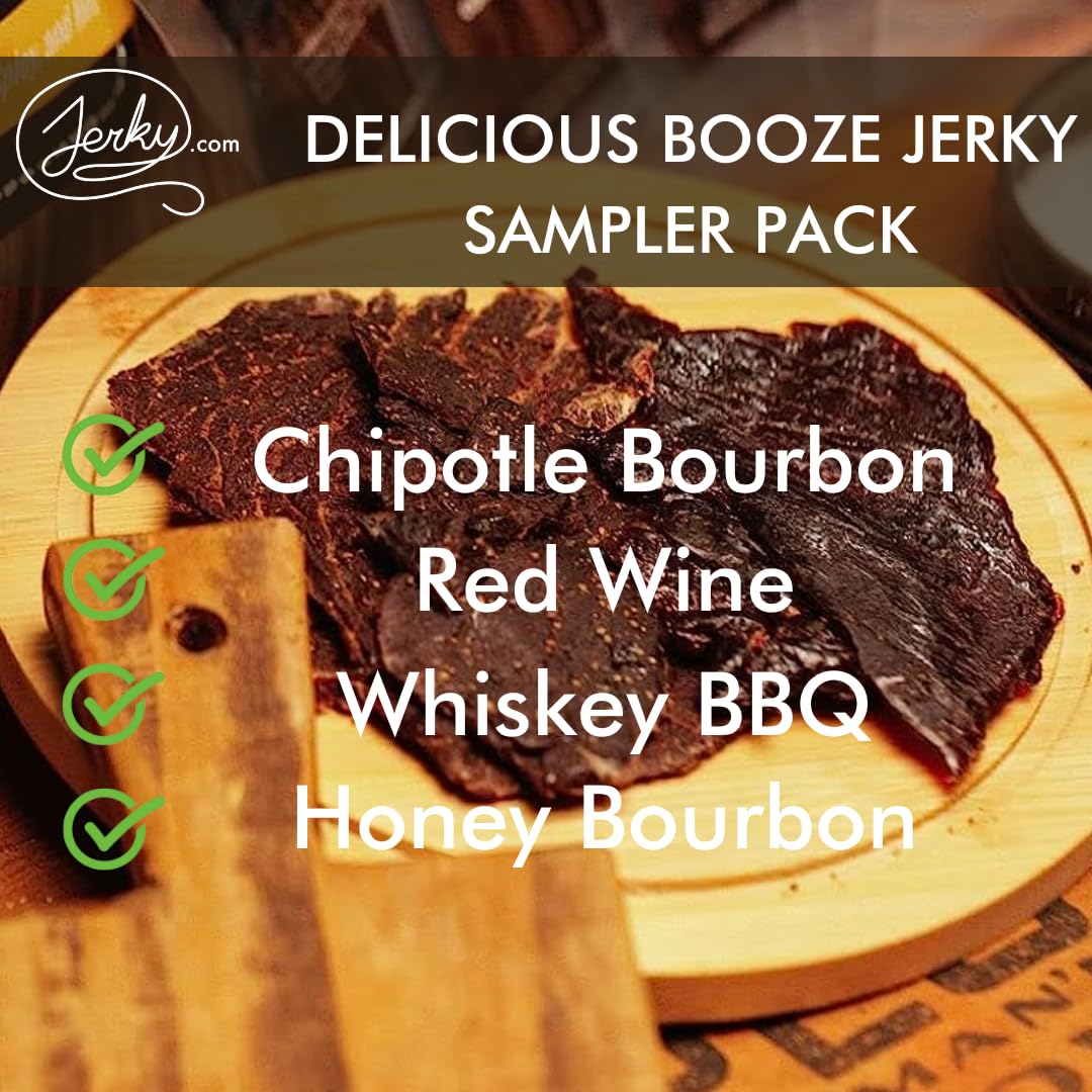 Jerky.com Hot Jerky Combo - Featuring Habanero, Classic Hot, Carolina Reaper, Ghost Pepper - Perfect for Heat Seekers and Flavor Enthusiasts - Beef Jerky Gift for Men (4 Flavors - 2.5 oz. bags)