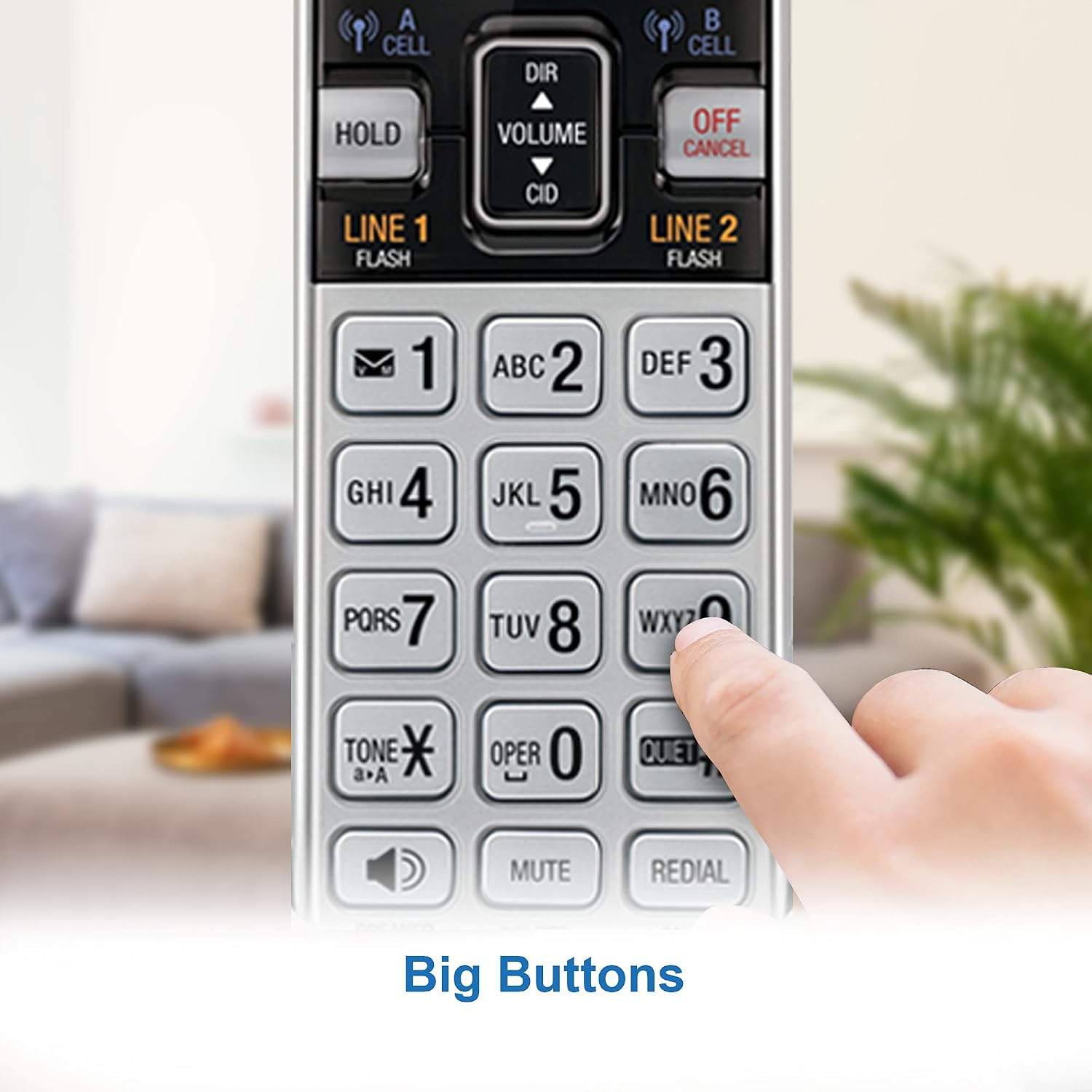 AT&T TL86103 2-Line Corded/Cordless Phone System for Small Business with Answering Machine, Connect-to-Cell Bluetooth, Caller ID, Intercom, Long Range & Expandable to 12 Handsets (Silver/Black)
