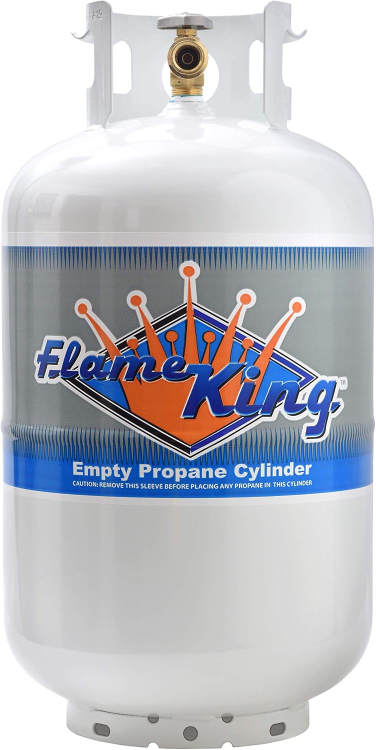 Flame King YSN-301 30 Pound Steel Propane Tank Cylinder with Type 1 Overflow Protection Device Valve DOT and TC Compliant