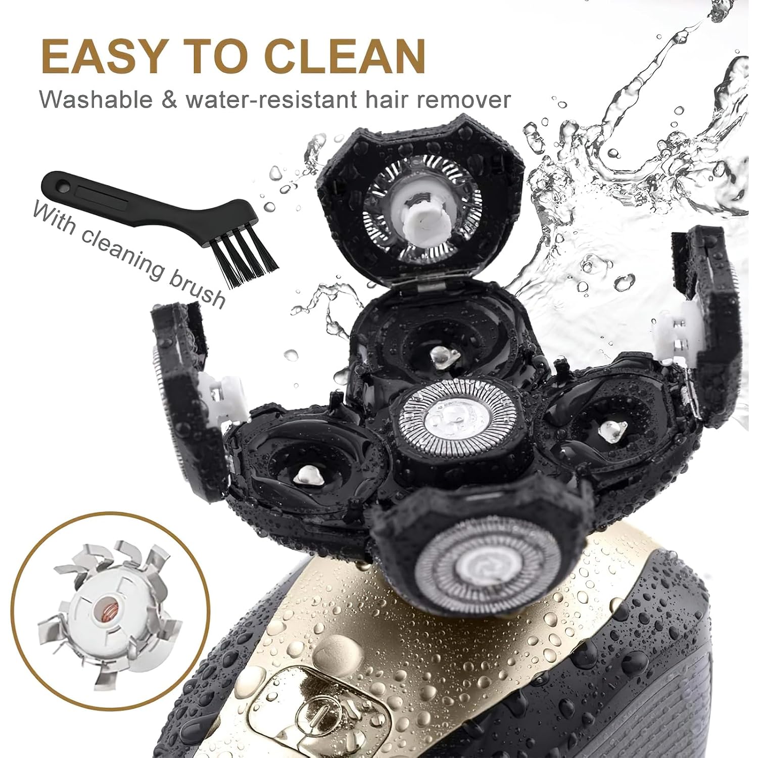 Bald Shavers for Men - Telfun Upgrade 5-in-1 Electric Head Shavers for Bald Men, 100% Waterproof Cordless Razor, Wet/Dry Shaving, 5 Dual Track Heads