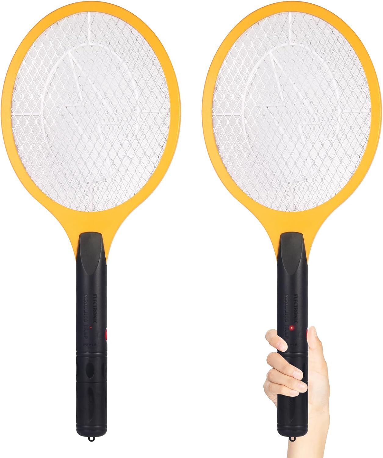 Electric Fly Swatter Handheld Bug Zapper - Indoor Outdoor Zapping Racket for Pest Mosquito & Flies - Battery Powered Safe to Touch with 3-Layer