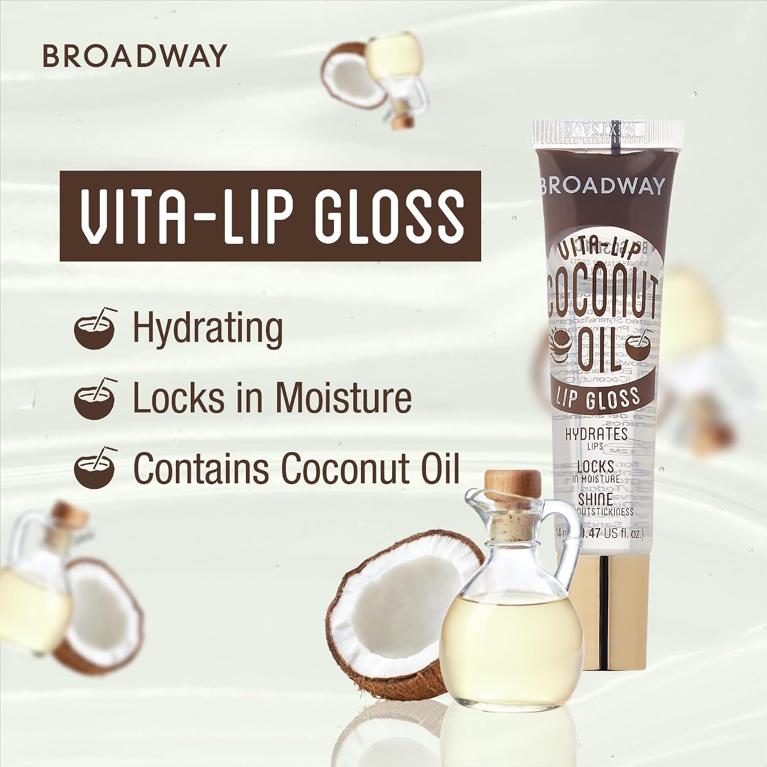 Ruby Kisses Broadway Vita-Lip Clear Lip Gloss (8 Pack), Ultra-Hydrating & Soothing Formula with Vitamins