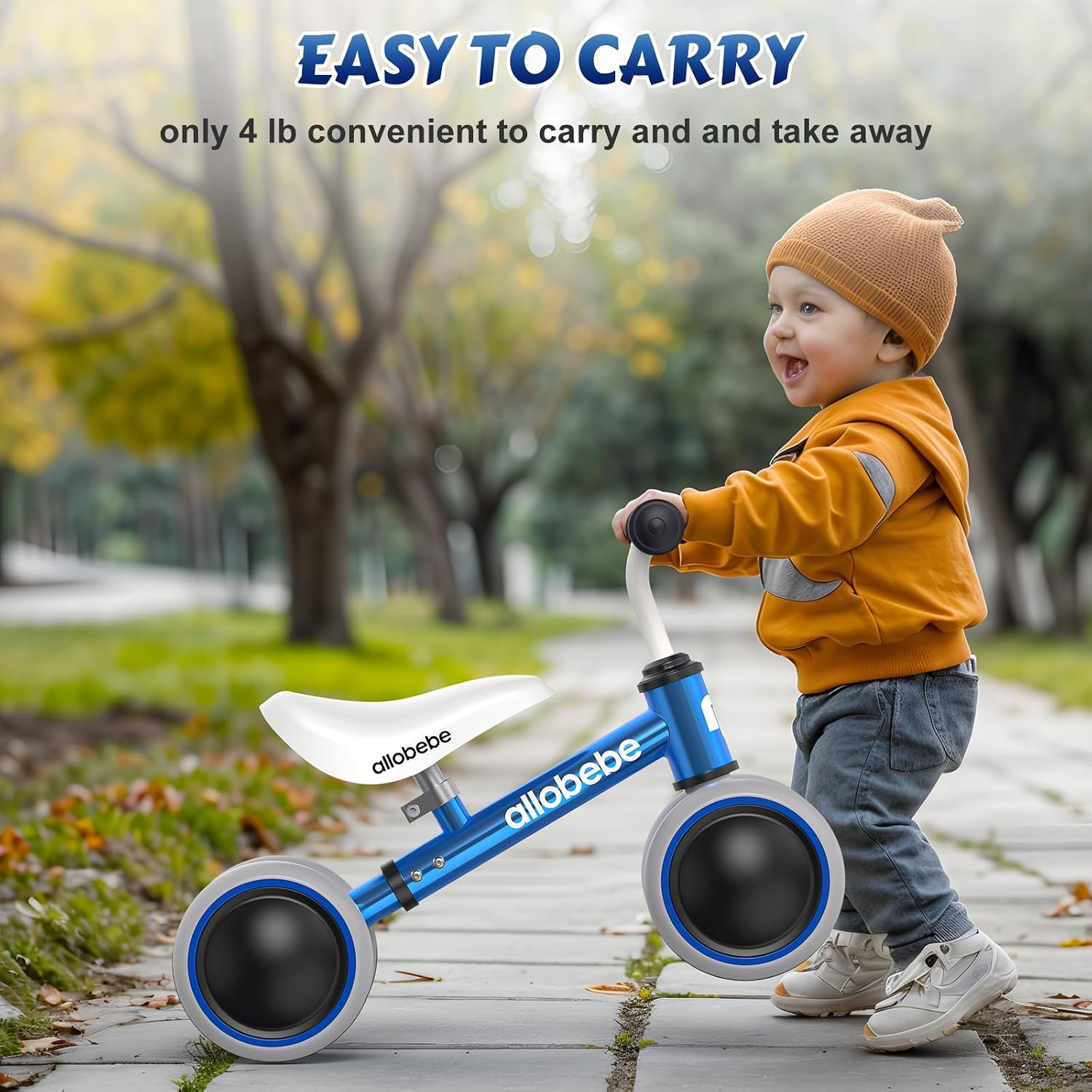 Baby Balance Bike, Cute Toddler Bikes 12-36 Months Gifts for 1 Year Old Girl Bike to Train Baby from Standing to Running with Adjustable Seat Silent & Soft 3 Wheels