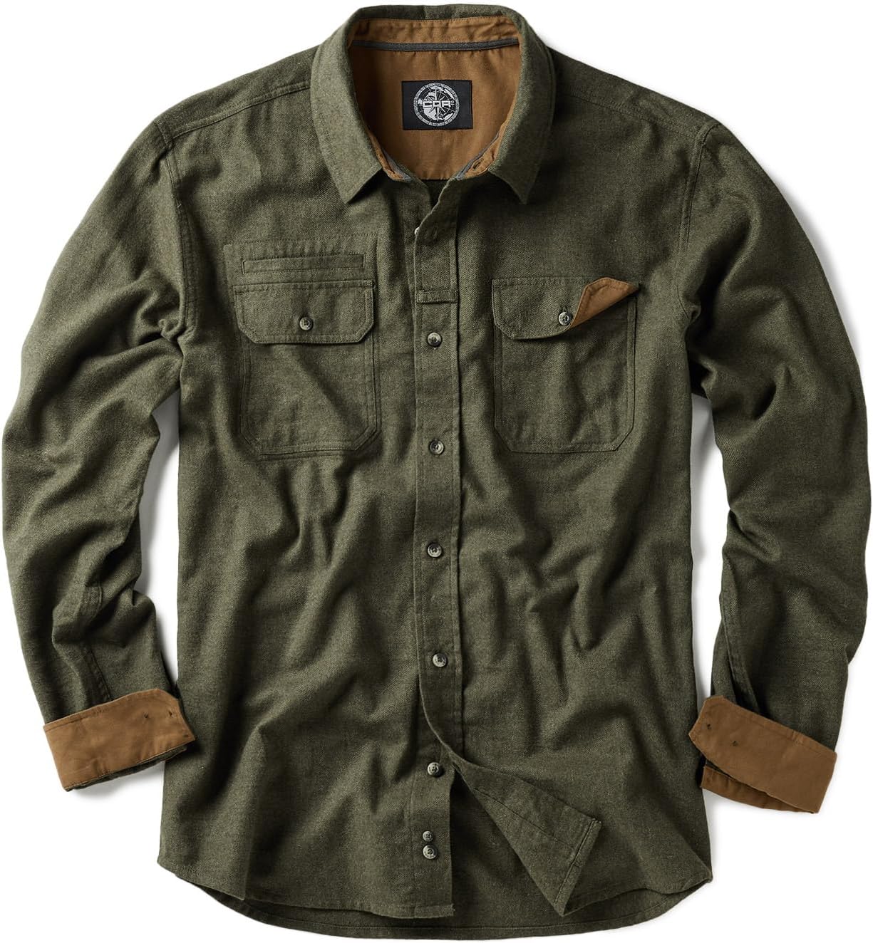 CQR Men's 100% All Cotton Button Down Flannel Shirts, Long Sleeve Brushed Warm Soft Casual Outdoor Plaid Shirt