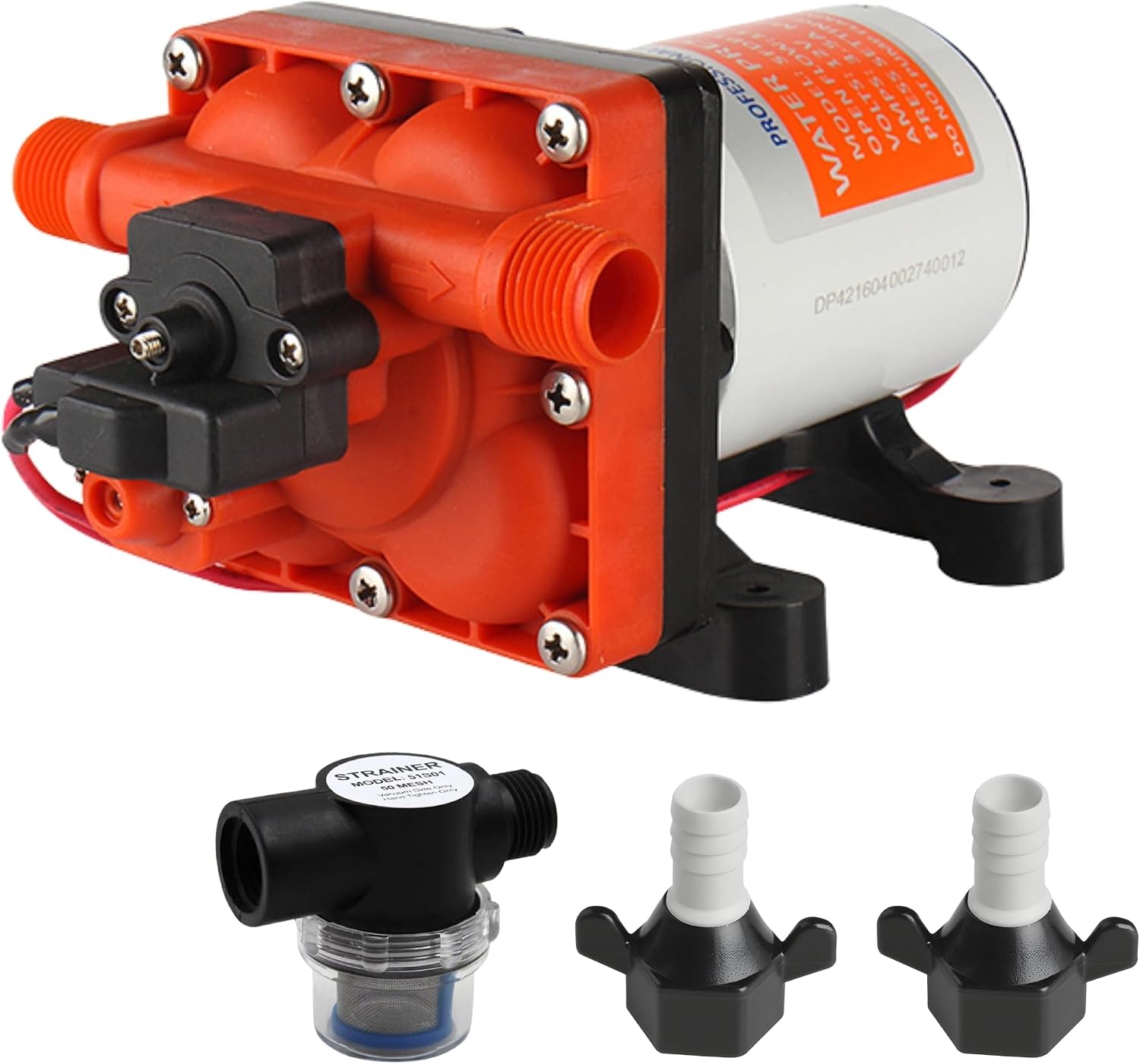 SEAFLO 55 Series 12V RV Water Pump 5.5 GPM 60 PSI Diaphragm Pump Heavy Duty Pressure Switch Built In Bypass Self Priming Quiet High Flow RV Marine Off Grid Freshwater System 4-Year Warranty