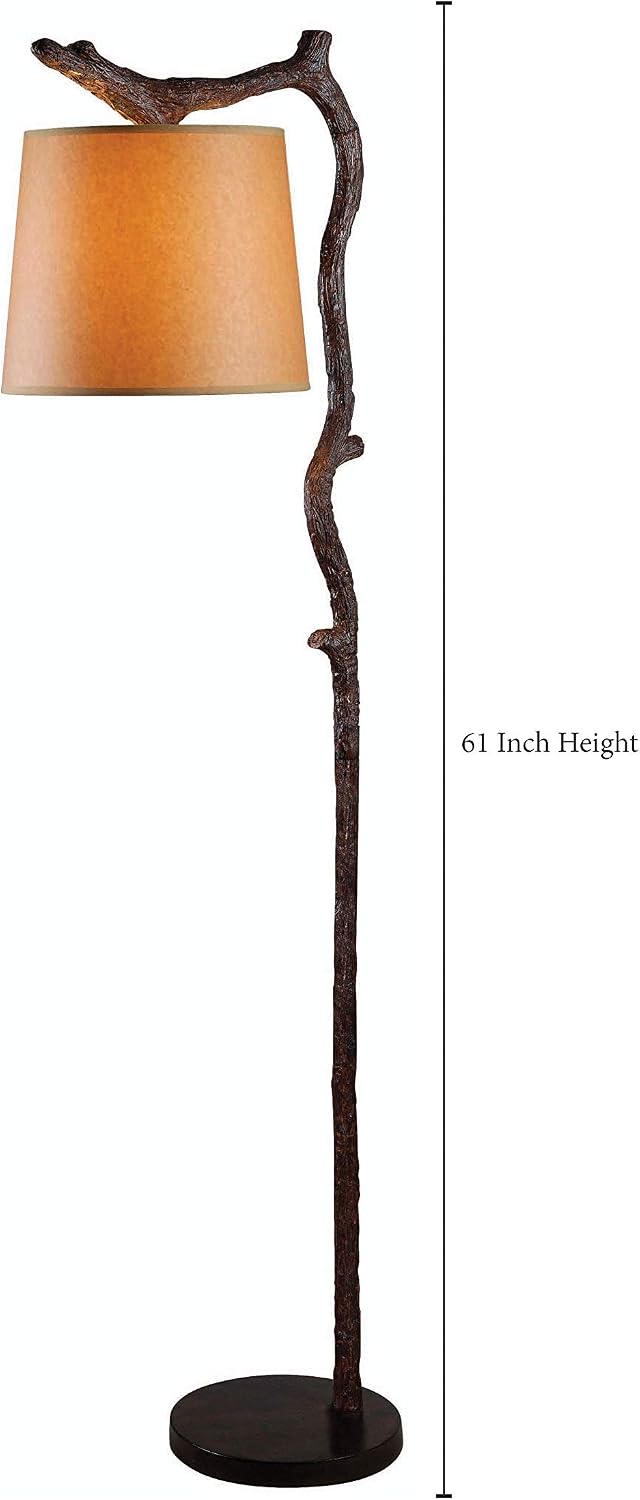 Kenroy Home Overhang Floor Lamp with Bronze Finish, Rustic Style, 61" Height, 17.75" Width, 12" Depth