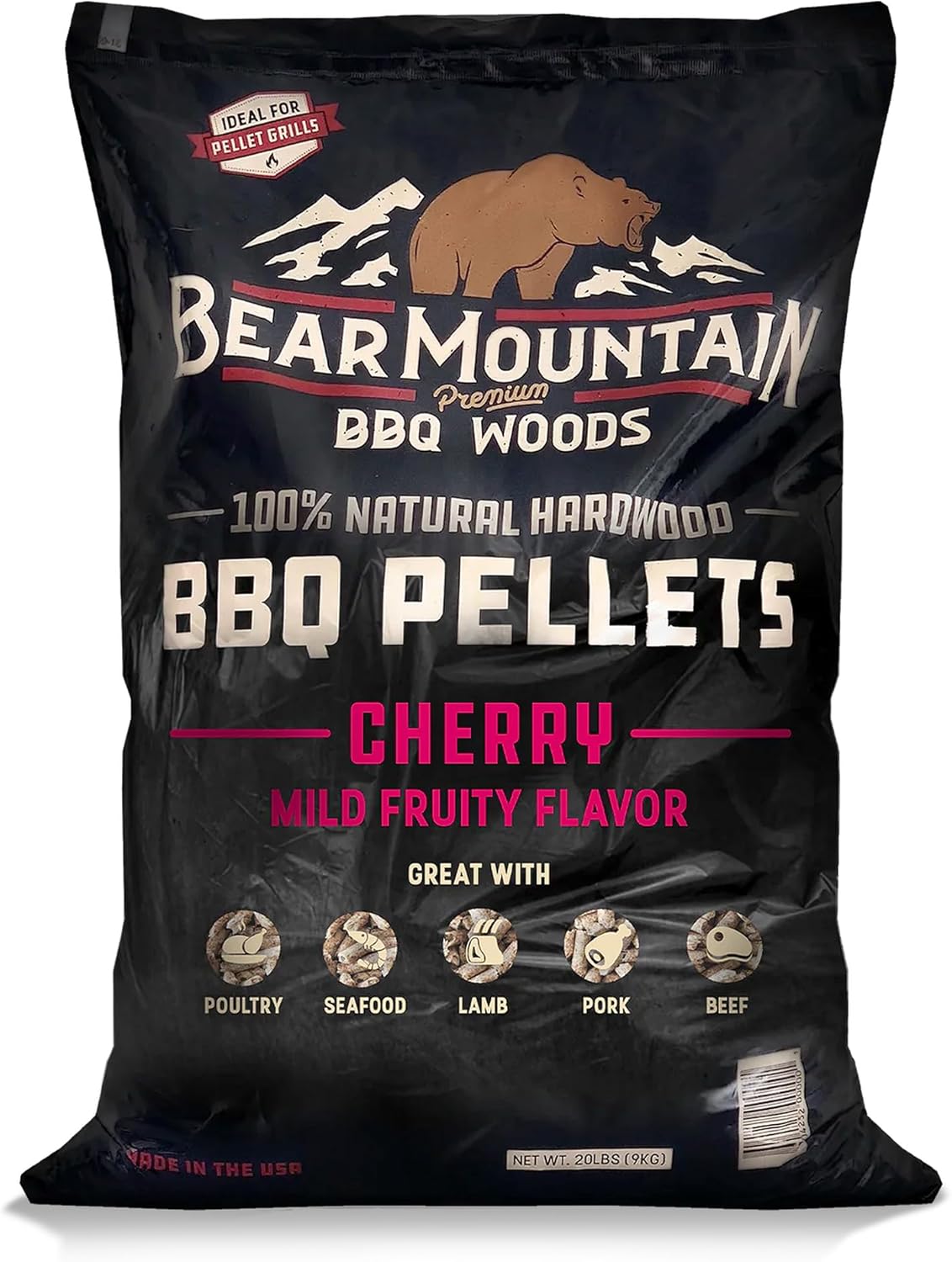 Bear Mountain Gourmet Blend Pellets for Smoker and Grill, 40lb Bag