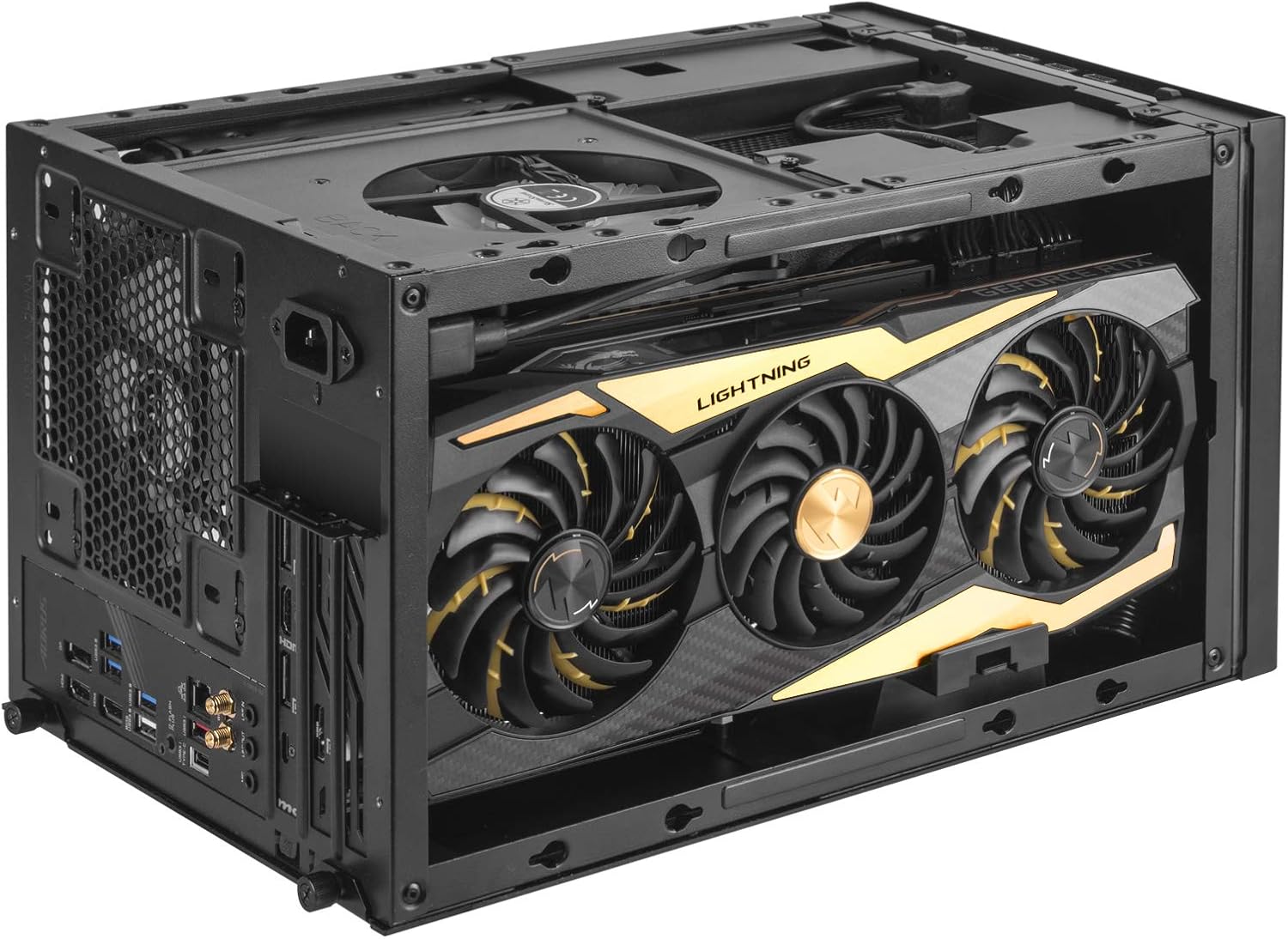 Silverstone Technology SUGO 14, SG14, Black, Mini-ITX Cube Chassis, Supports 3 Slot Full Length GPUs/ATX PSU / 240mm AIO, 4 Removable Panels