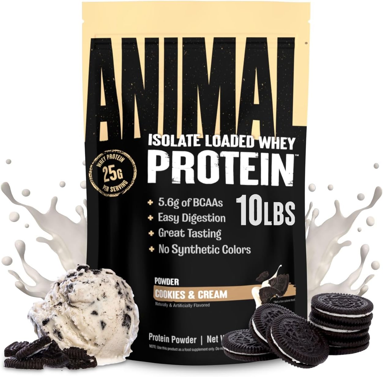 Animal Whey Isolate Protein Powder - Loaded for Pre & Post Workout Muscle Builder and Recovery with Digestive Enzymes for Men & Women - 25g Protein, Great Taste, Low Sugar - Chocolate 2 lbs