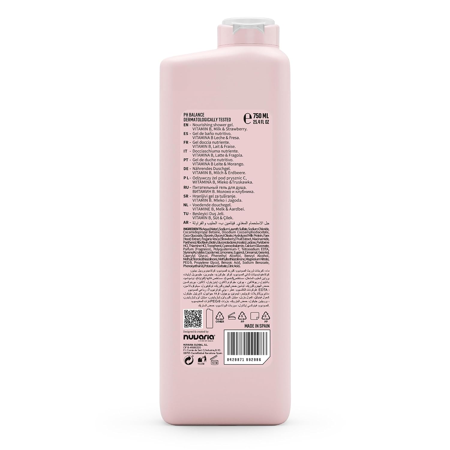 Dicora Urban Fit Shower Gel - Women and Mens Body Wash for All-Day Hydration - Prevents Premature Aging with Vitamin C - Citrus and Peach - 25.4 oz