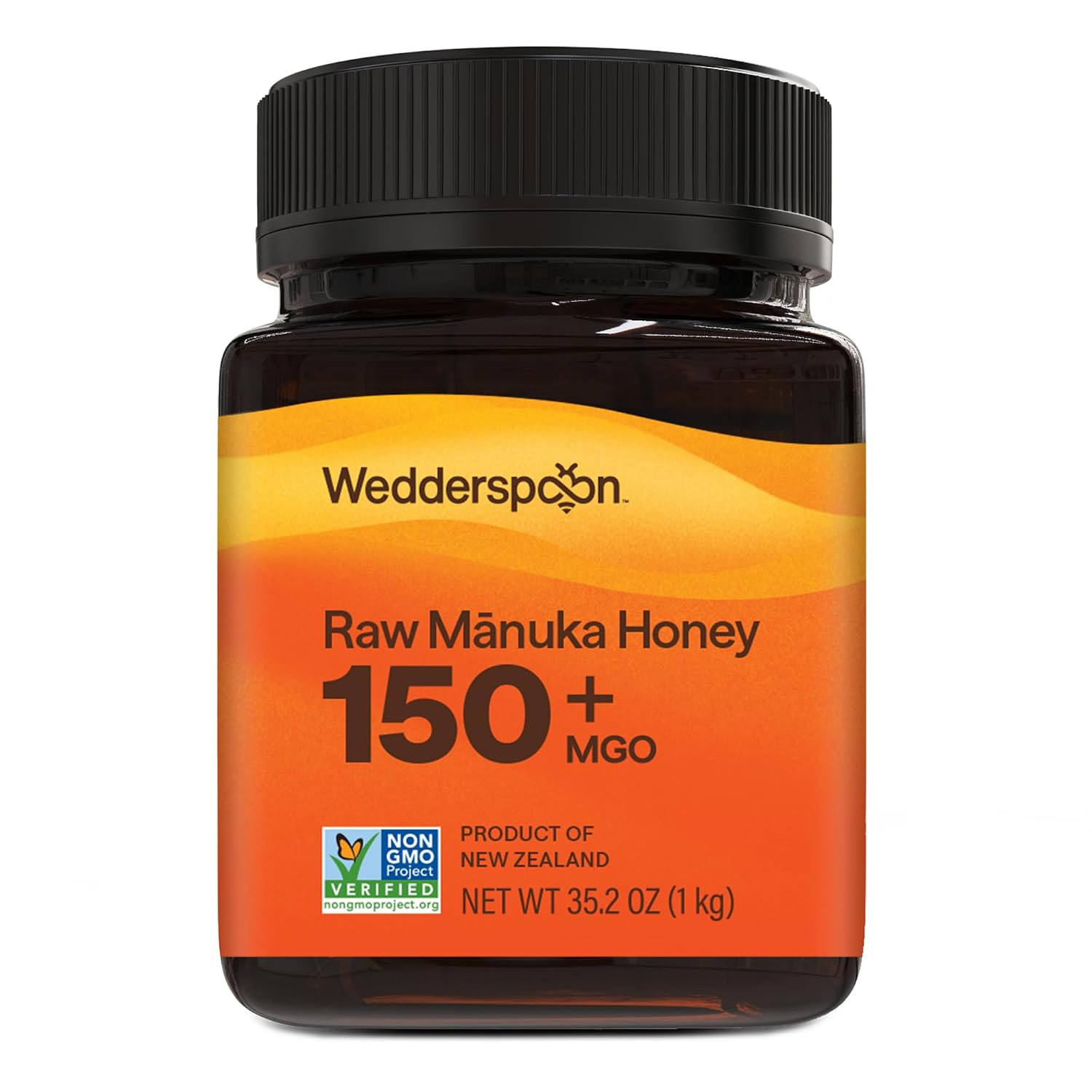 Wedderspoon Raw Manuka Honey 150+ MGO, 17.6 Oz, Unpasteurized New Zealand Honey, Non-GMO, BPA-Free Jar, Superfood & Natural Wellness Support | Unpasteurized New Zealand Honey, Non-GMO, BPA-Free Jar, Superfood & Natural Wellness Support