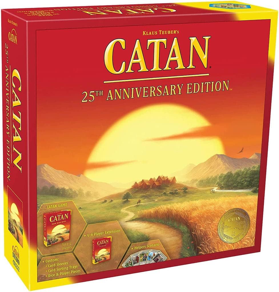 CATAN Board Game 25th Anniversary Edition | Includes The Base Game and The 5-6 Player Extension | Family Board Game | Board Game for Adults and