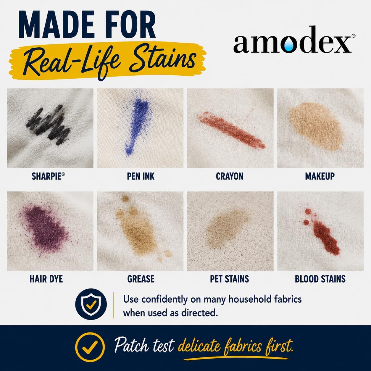 Amodex Ink and Stain Remover Unique Soap Liquid Formula 4 fl oz Bottle