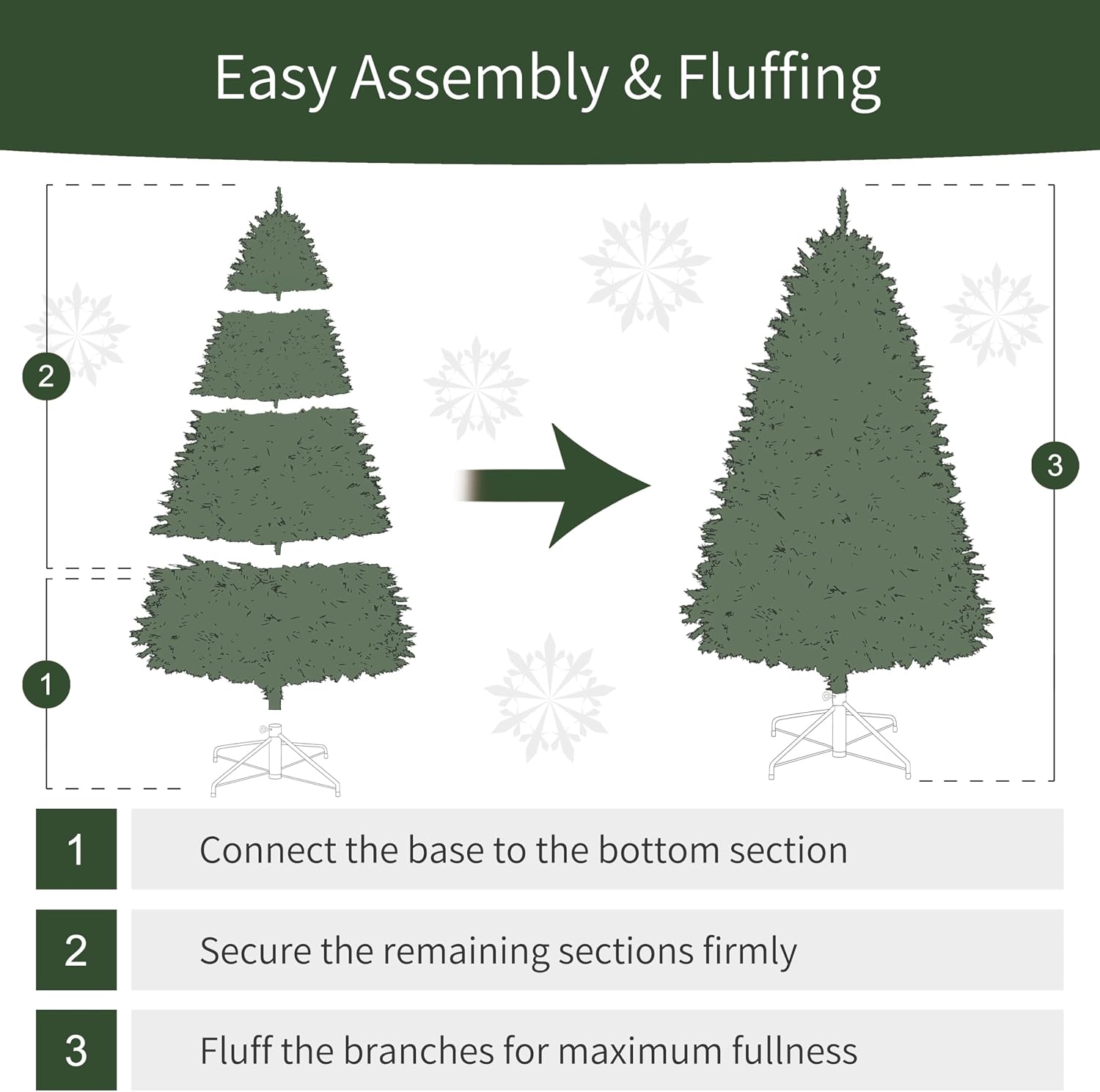 Puleo International 7.5ft Pre-Lit Fraser Fir Pencil Christmas Tree with 350 Clear Lights, 1188 Realistic Dense Branch Tips, Easy Setup Artificial Trees with Sturdy Metal Stand