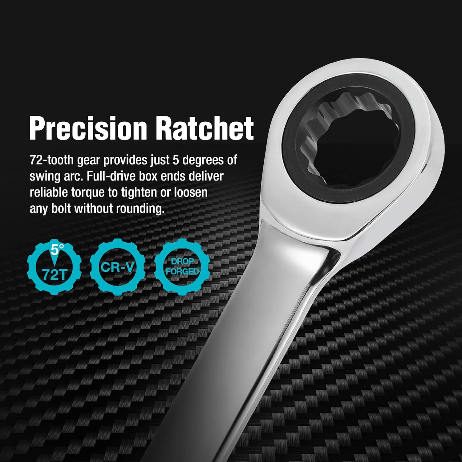 DURATECH Extra Long Ratcheting Wrench Set, Double Box End, Metric, 9-Piece