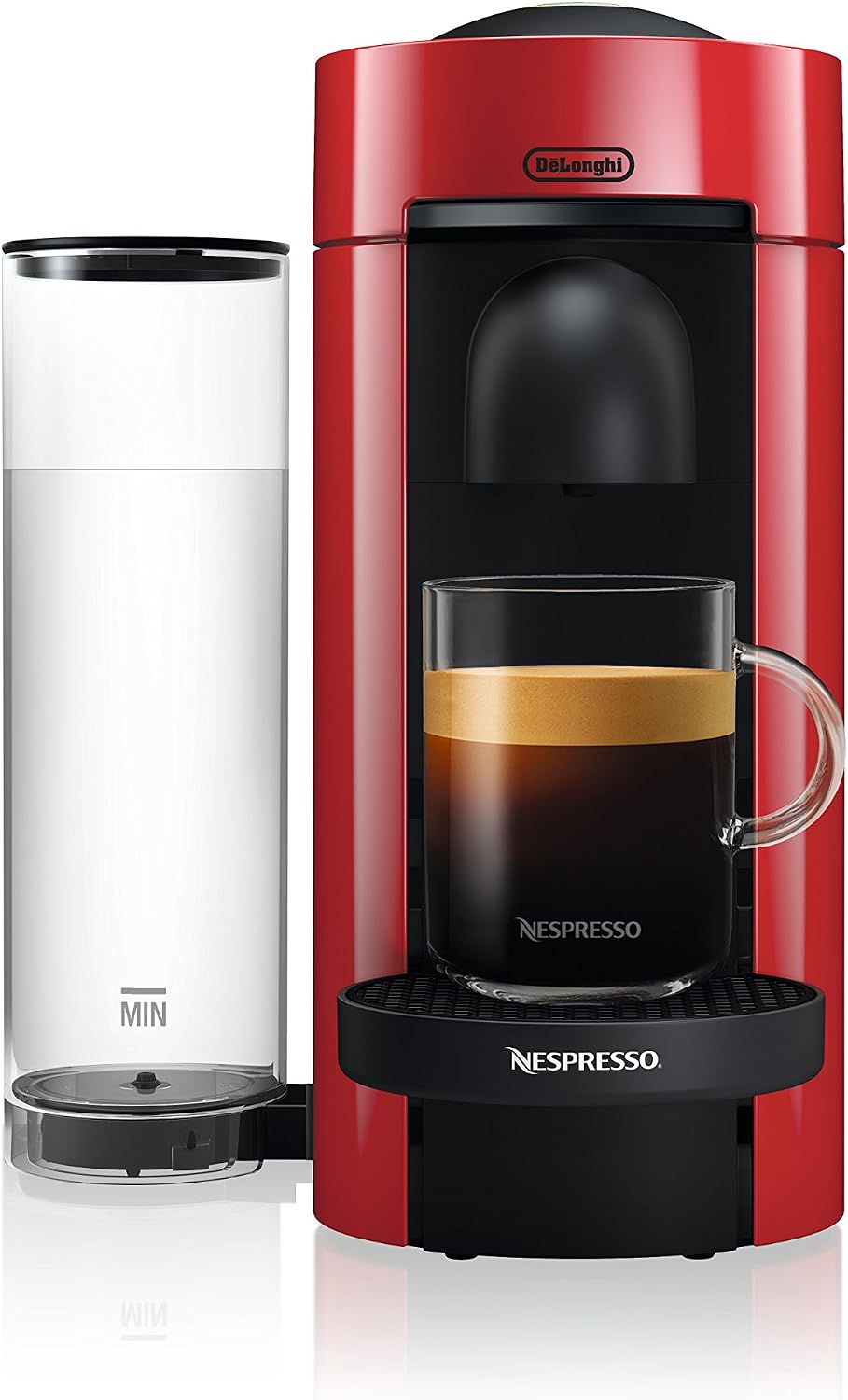 Nespresso Vertuo Plus Coffee & Espresso Maker by De'Longhi, Grey | Grey coffee machine that brews 4 cup sizes: 5 and 8 oz. coffee, plus single and double espresso, at the touch of a button.
