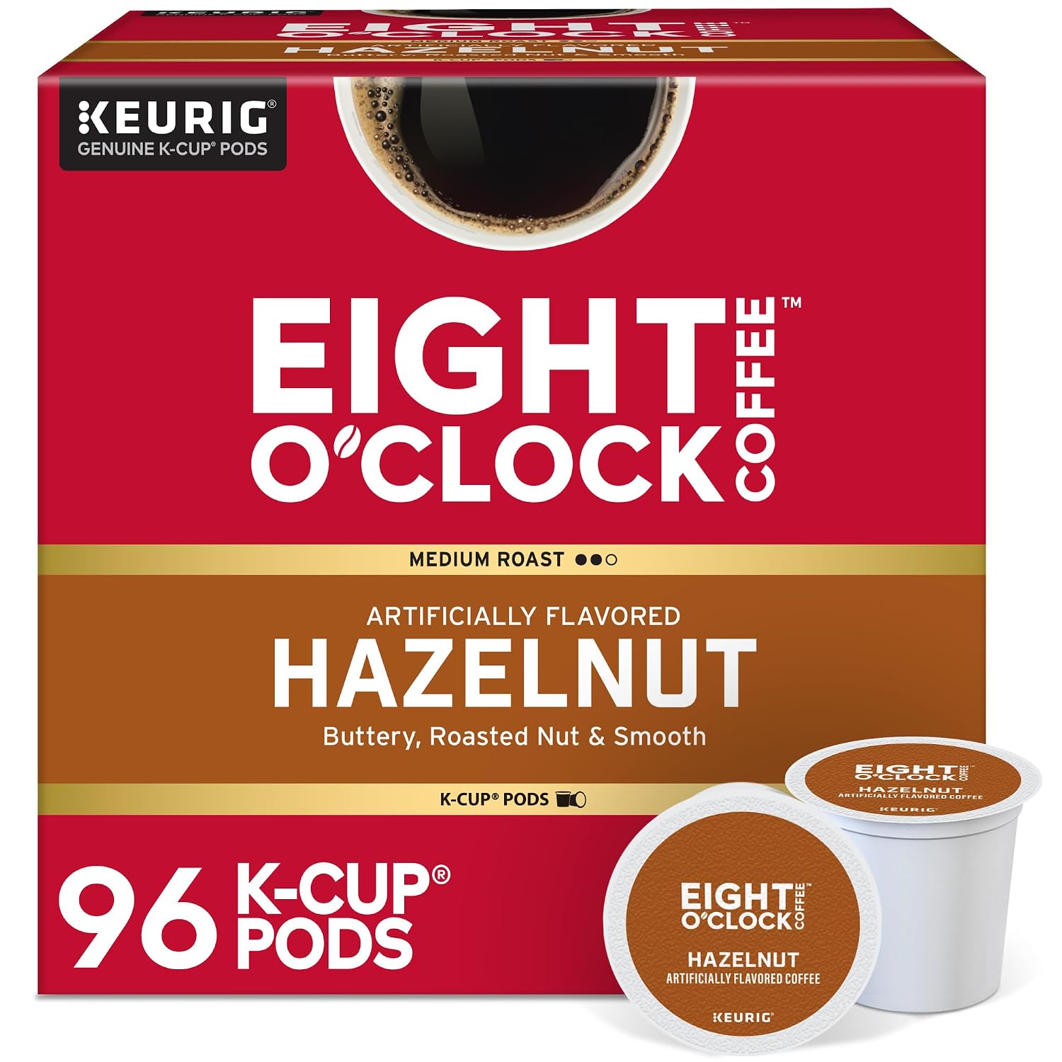 Eight O'Clock Coffee The Original, Single-Serve Keurig K-Cup Pods, Medium Roast Coffee Pods, 72 Count
