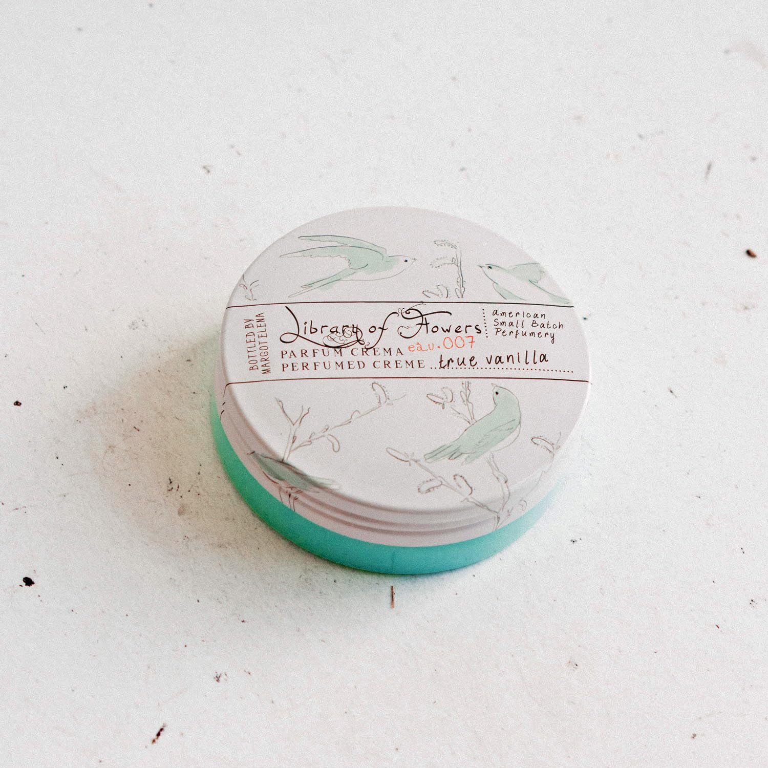 Library of Flowers True Vanilla Parfum Crema, 2.5 oz., Bergamot, Dark Vanilla & Amber Scented Women's Fragrance, Luxury Solid Perfume Balm