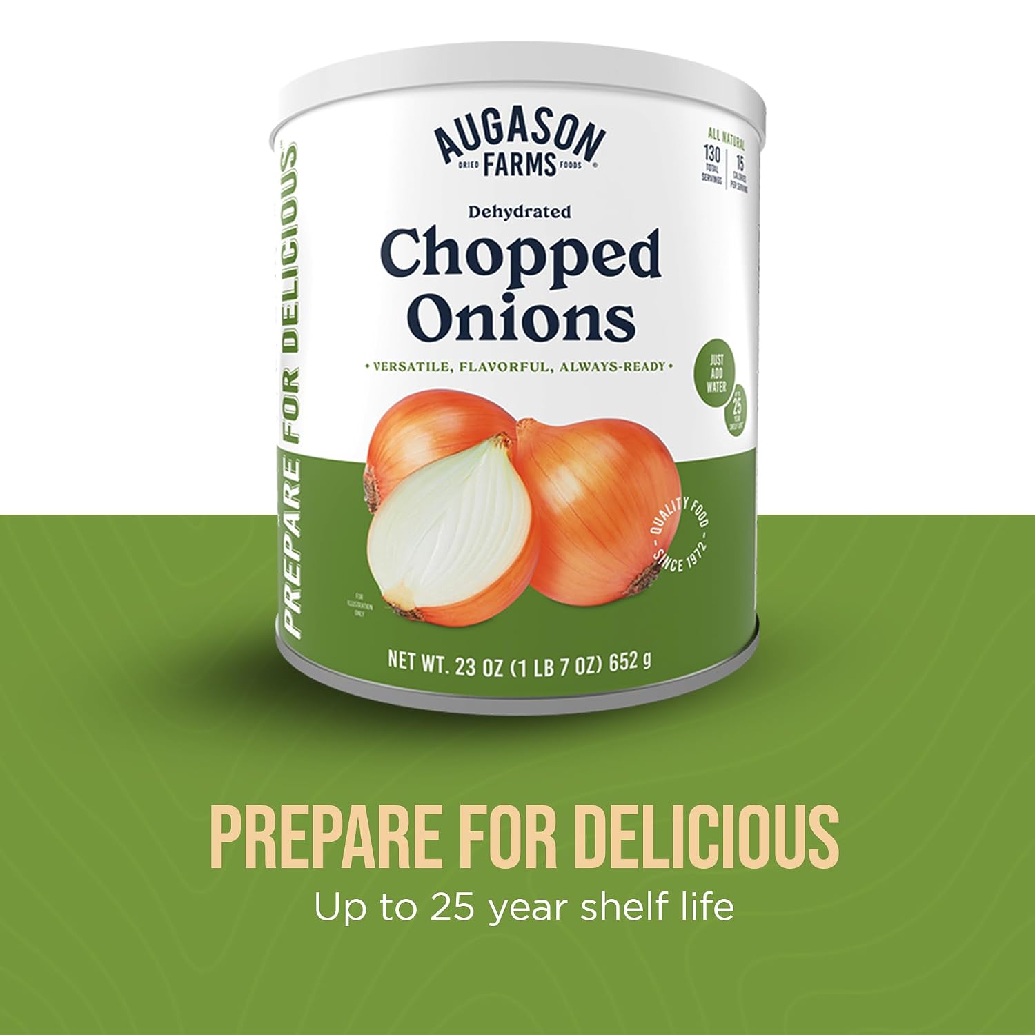 Augason Farms Dehydrated Chopped Onions Can | Emergency Food Supply, 130 Servings, 25 Year Shelf Life, Great for Cooking and Baking, Dehydrated Meals