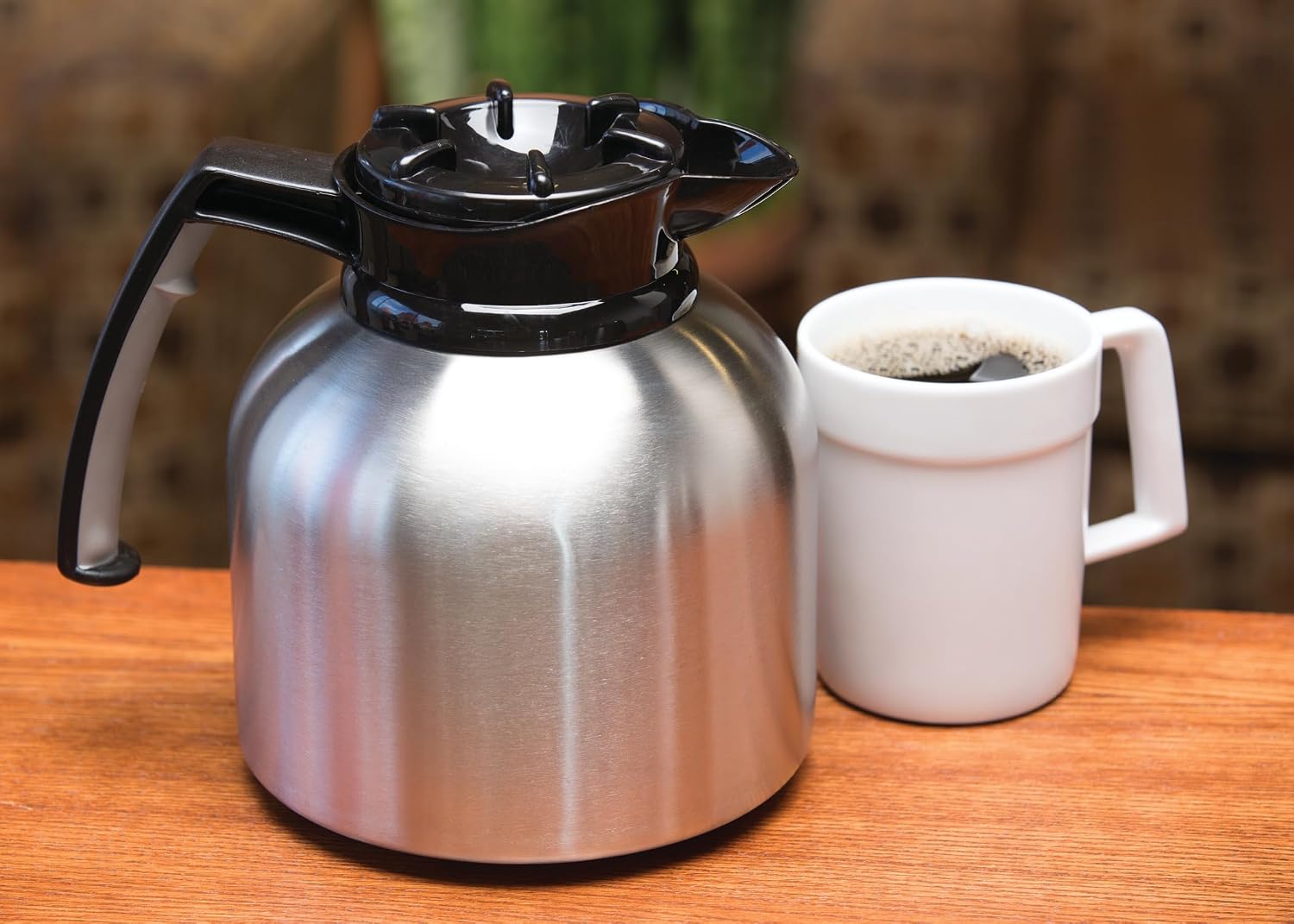 Service Ideas Brew N' Pour Carafe, Dial/Timer Lid, 64.2oz, Vacuum Insulated