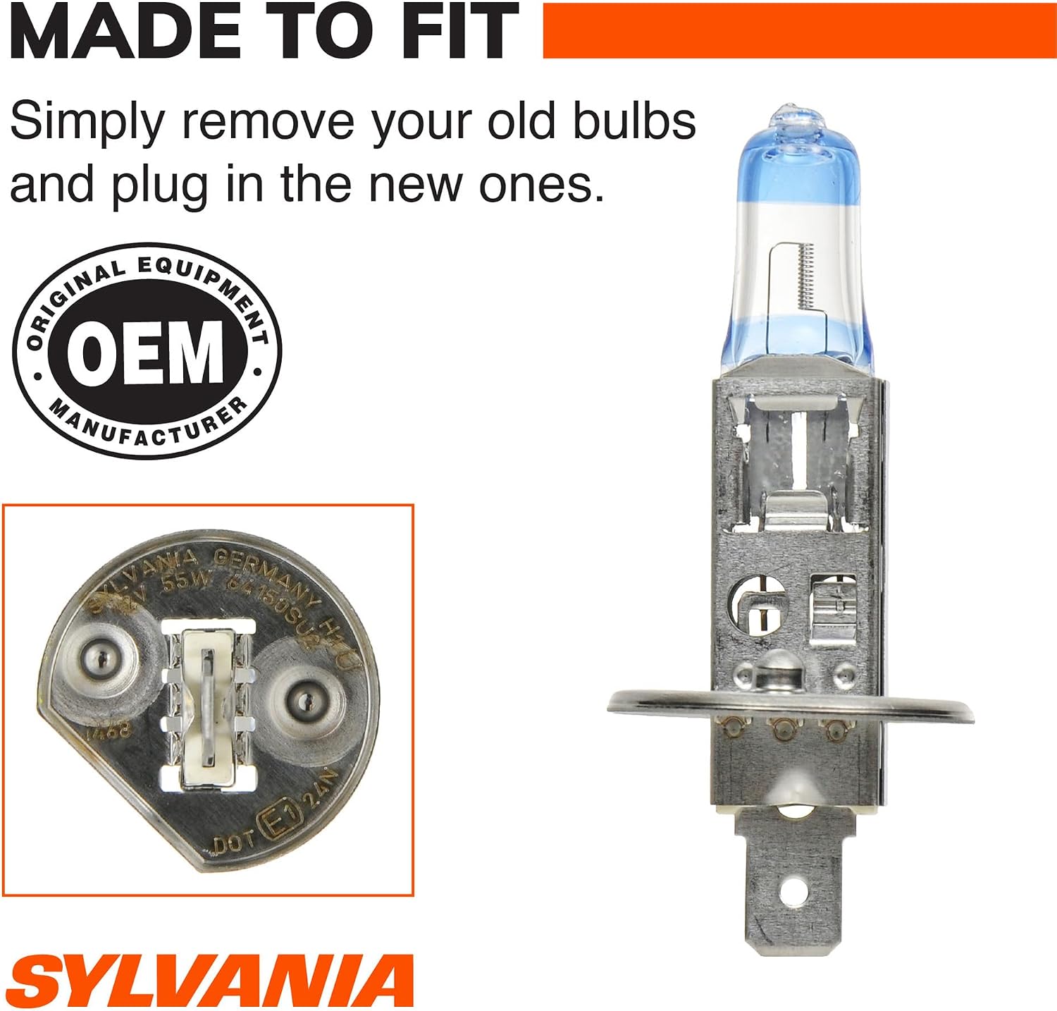 SYLVANIA - H1 SilverStar Ultra - High Performance Halogen Headlight Bulb, High Beam, Low Beam and Fog Replacement Bulb