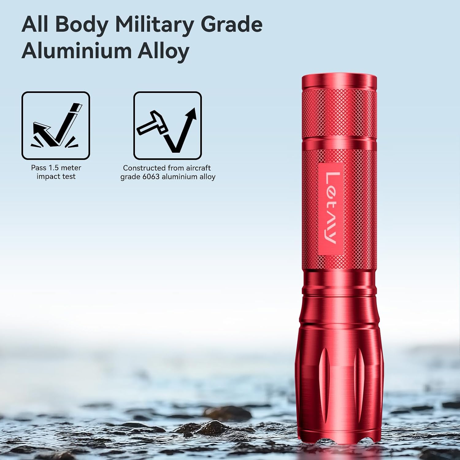 LETMY Tactical Flashlight S2000-2 Pack Bright Military Grade LED Flashlights High Lumens - Portable Handheld Flash Light, 5 Modes Zoomable Waterproof Flashlights for Home Emergency Camping Outdoor