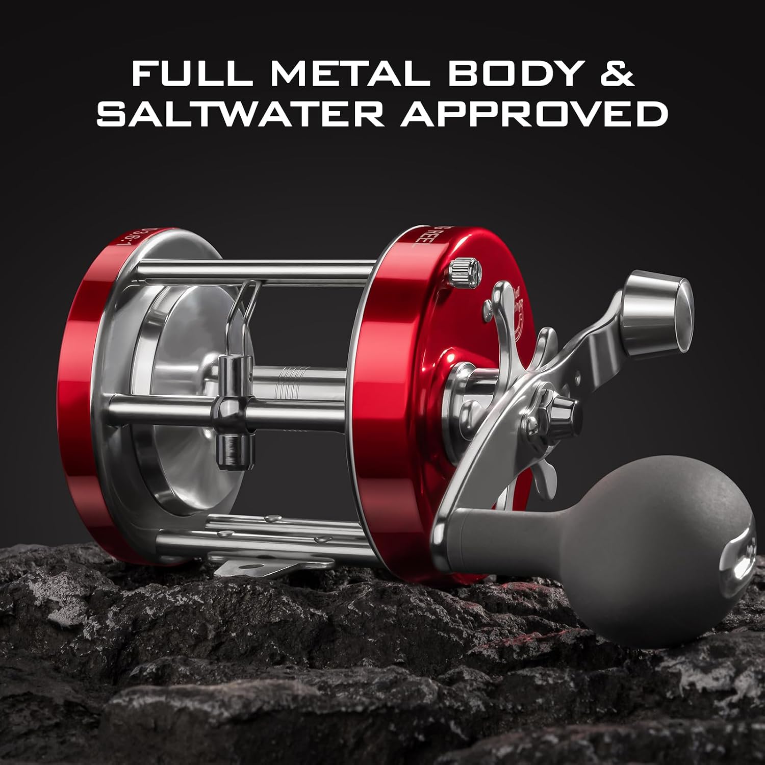 KastKing Rover Round Baitcasting Fishing Reels, Perfect Reel for Catfish | Max Drag: 30 lb, 4+1 BB, 22.8 oz, Reinforced Metal Body, Carbon Fiber Drag System, Oversized Non-Slip TPE Grips