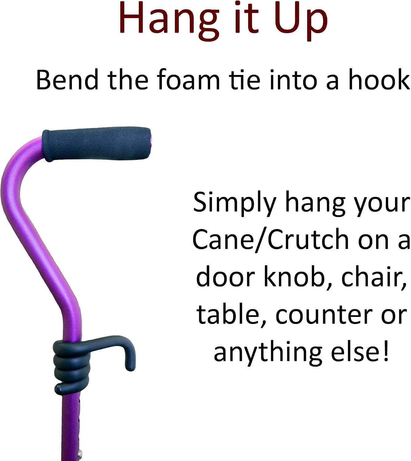 Crutcheze Cane Holder Clip for Walkers, Rollators & Wheelchairs, 3-Pack