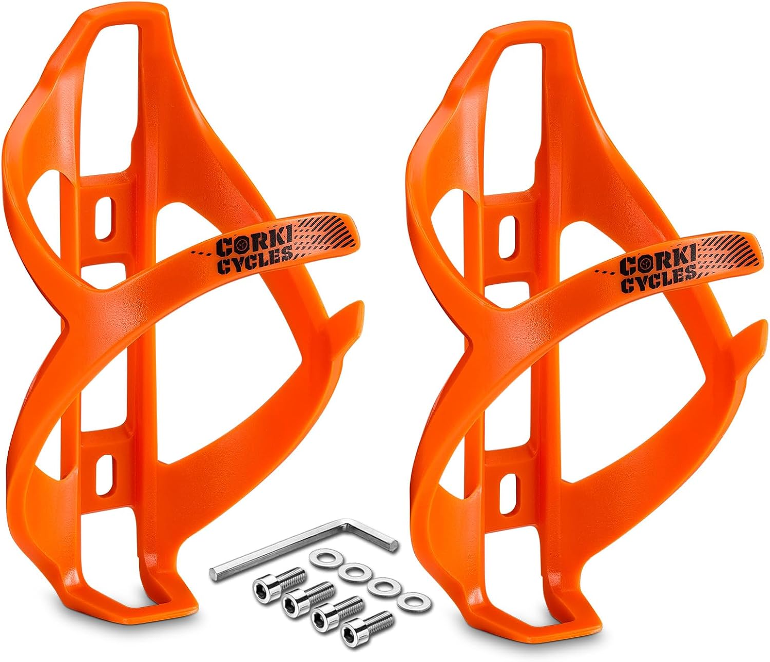 Corki Bike Water Bottle Holder, Bicycle Water Bottle Cage Black 2-Pack